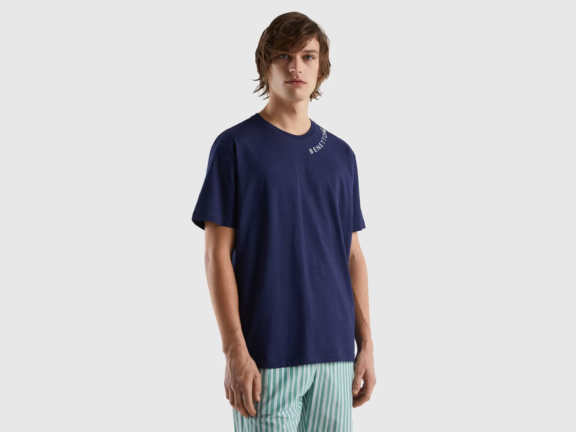 Benetton Camiseta Con Estampado En El Cuello-Hombre Ropa Interior Y Pijamas