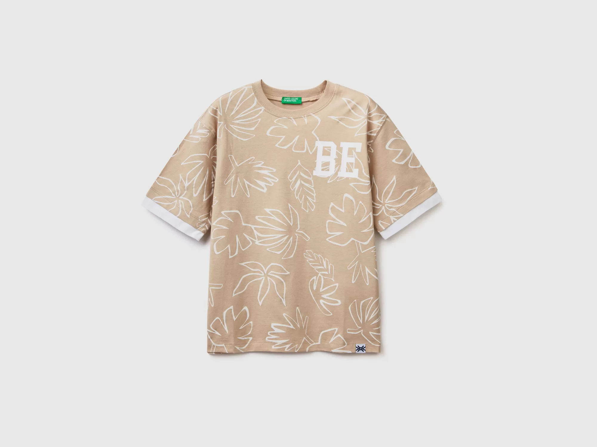 Benetton Camiseta Con Estampado Exotico-Niños Camisetas Y Camisas