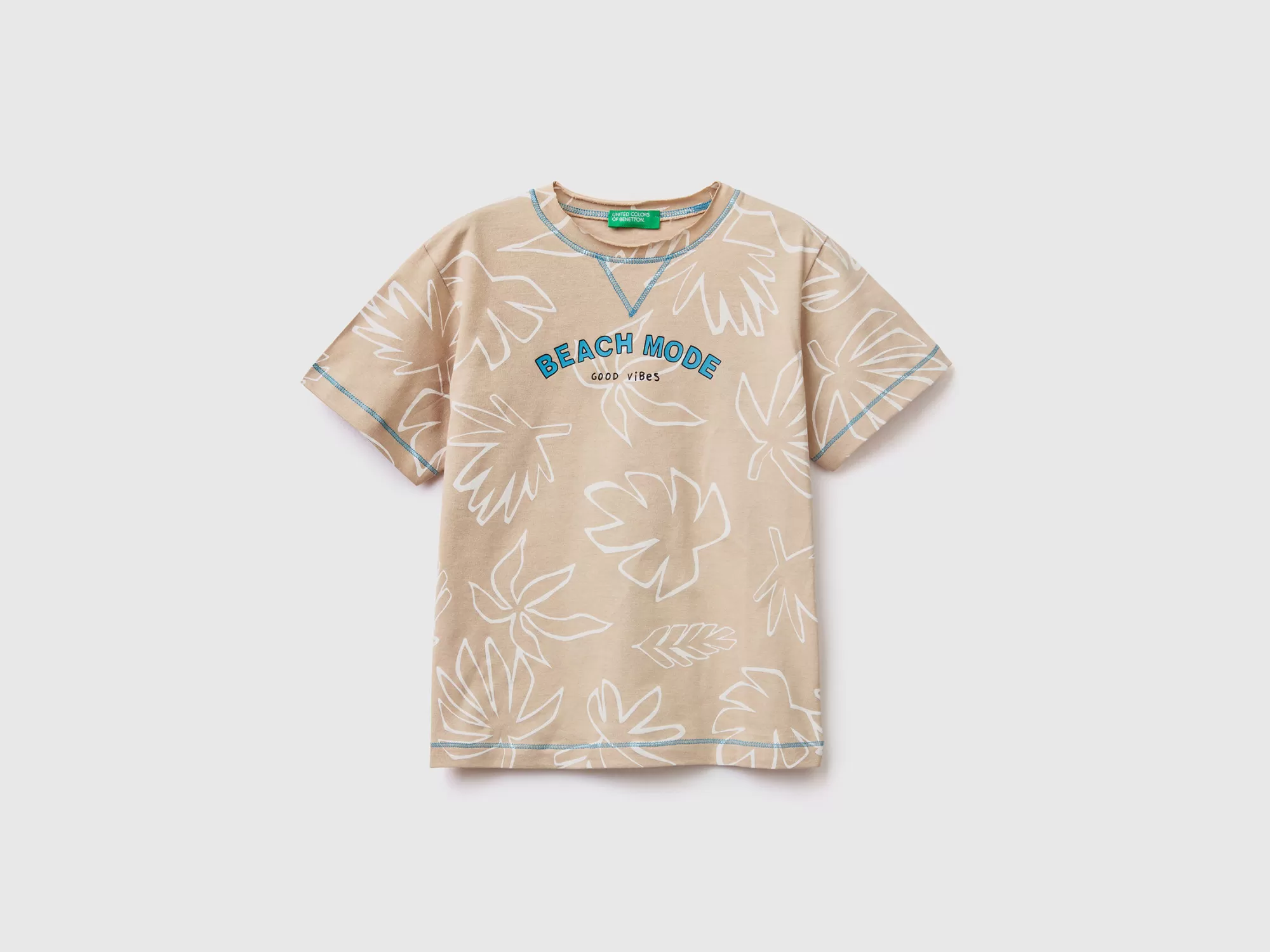 Benetton Camiseta Con Estampado Exotico-Niños Camisetas Y Camisas