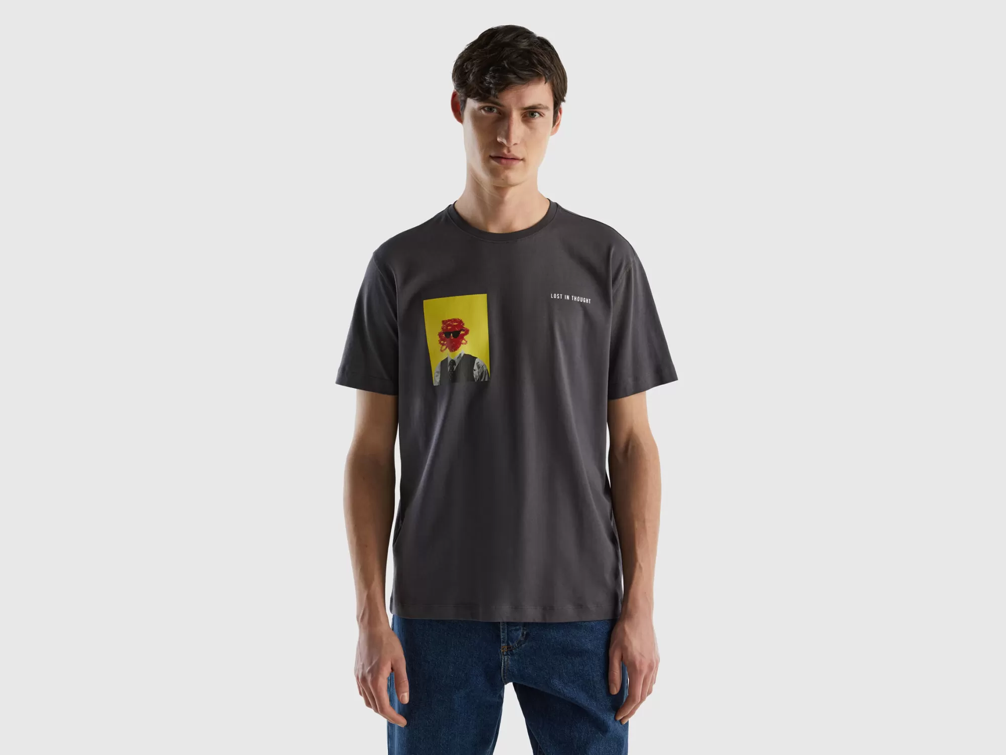 Benetton Camiseta Con Estampado Fotografico-Hombre Camisetas