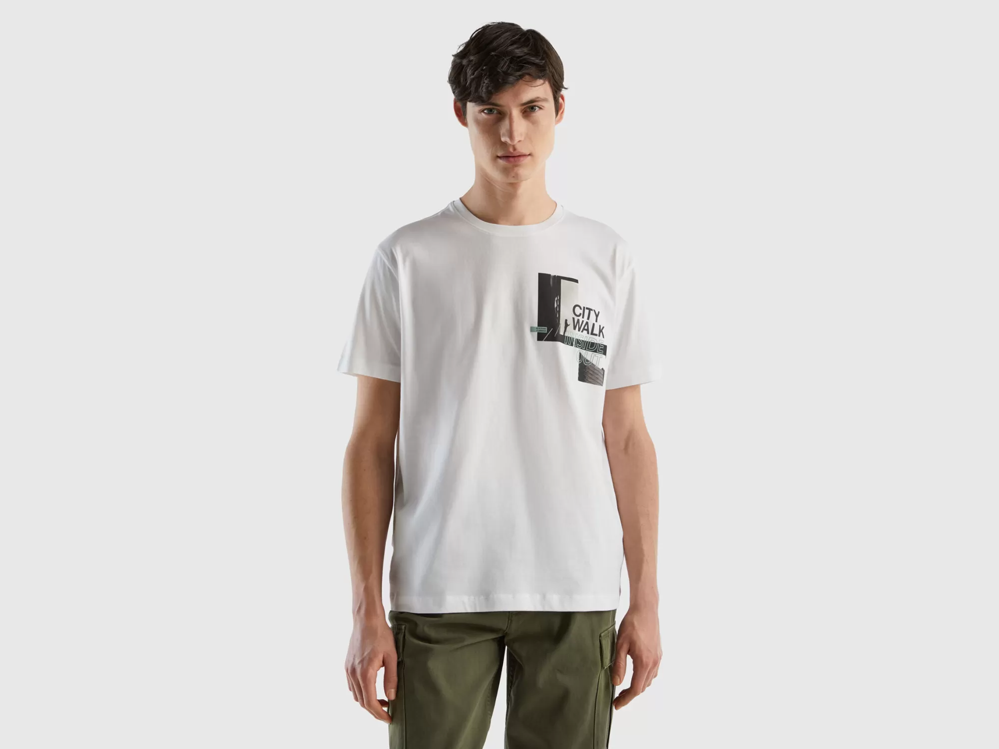 Benetton Camiseta Con Estampado Fotografico-Hombre Camisetas