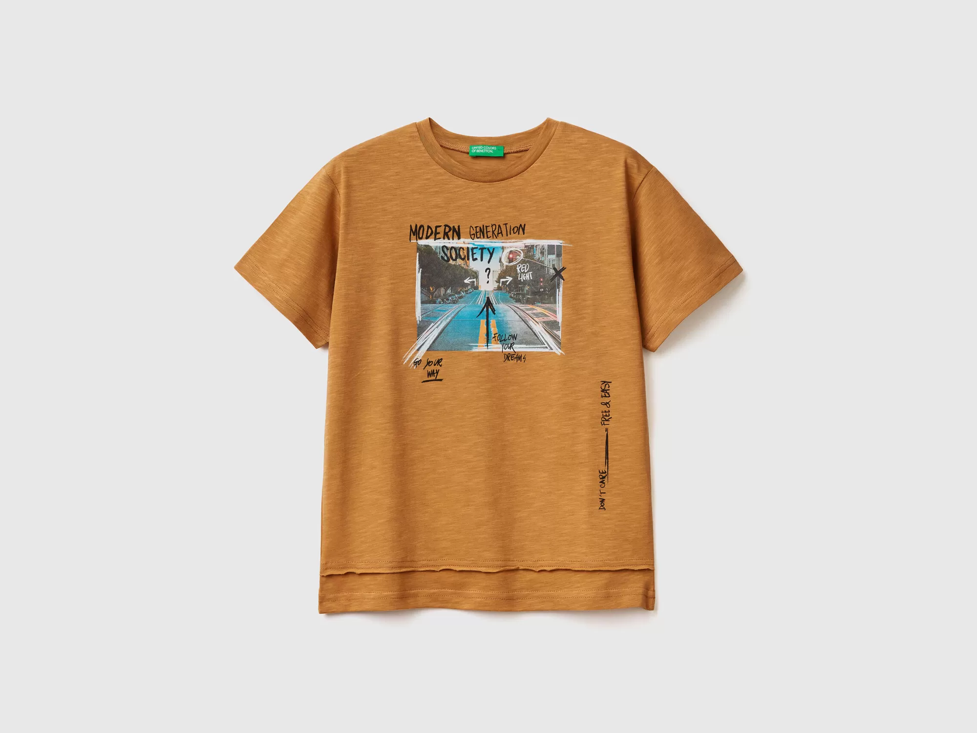 Benetton Camiseta Con Estampado Fotografico-Niños Camisetas Y Camisas