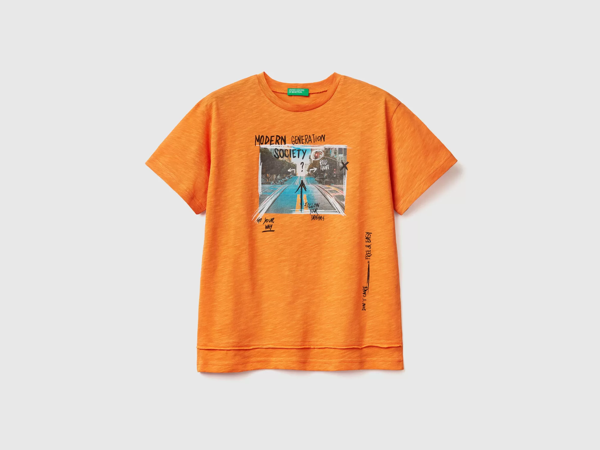 Benetton Camiseta Con Estampado Fotografico-Niños Camisetas Y Camisas