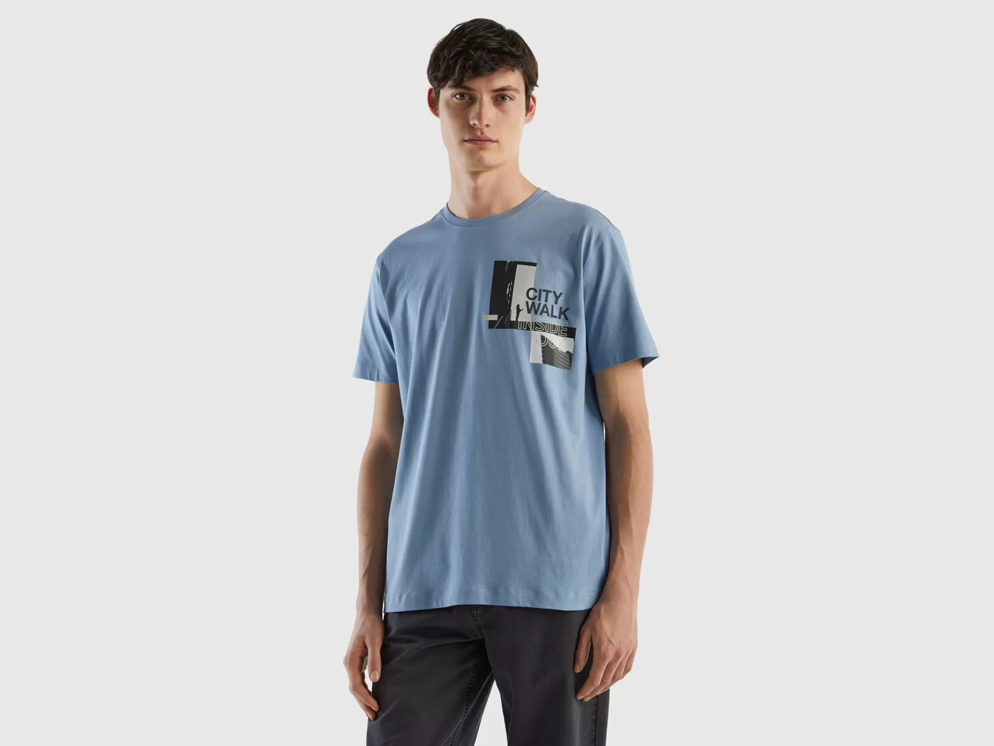 Benetton Camiseta Con Estampado Fotografico-Hombre Camisetas