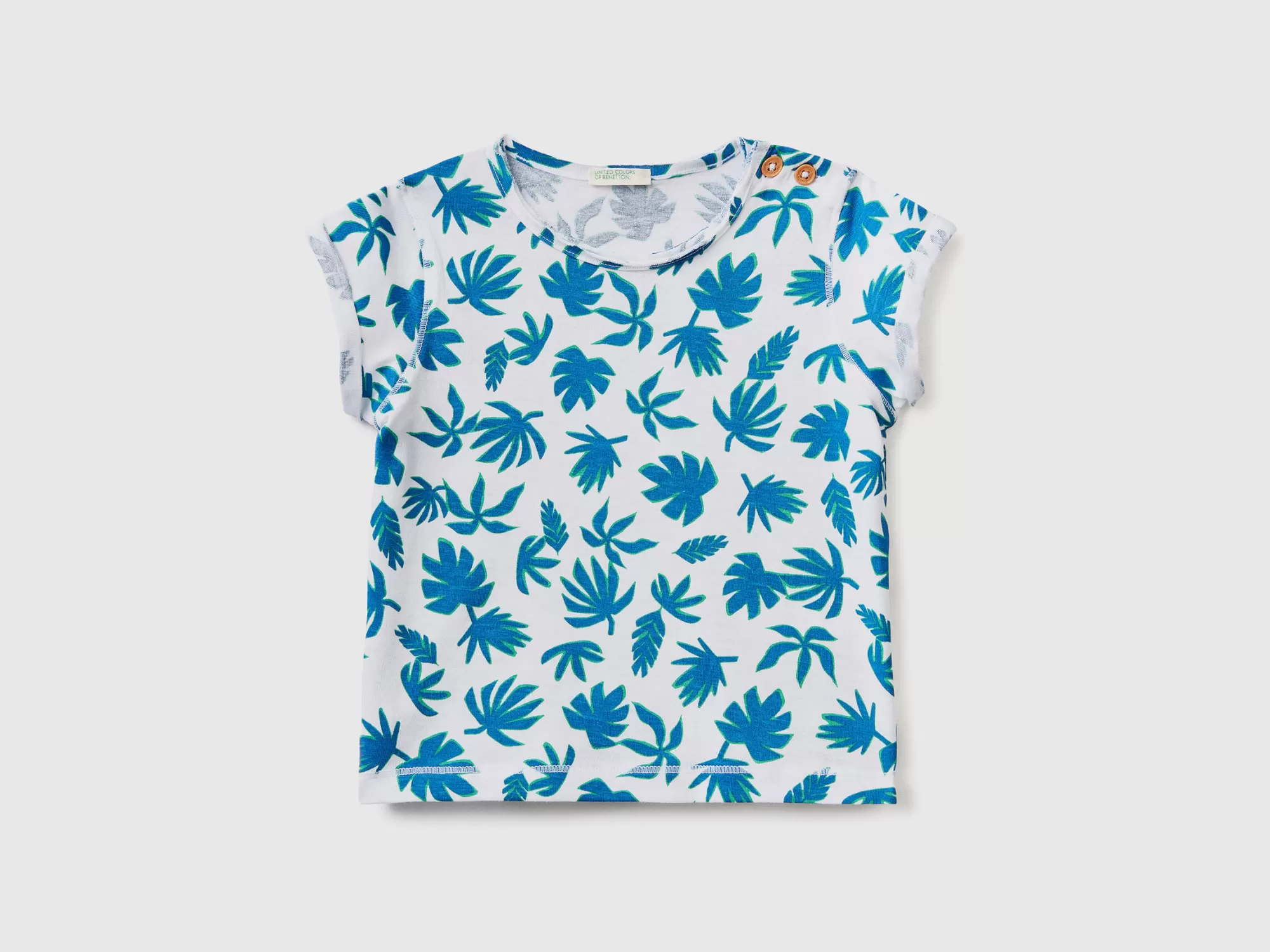 Benetton Camiseta Con Estampado Tropical-Niños Sudaderas Y Camisetas