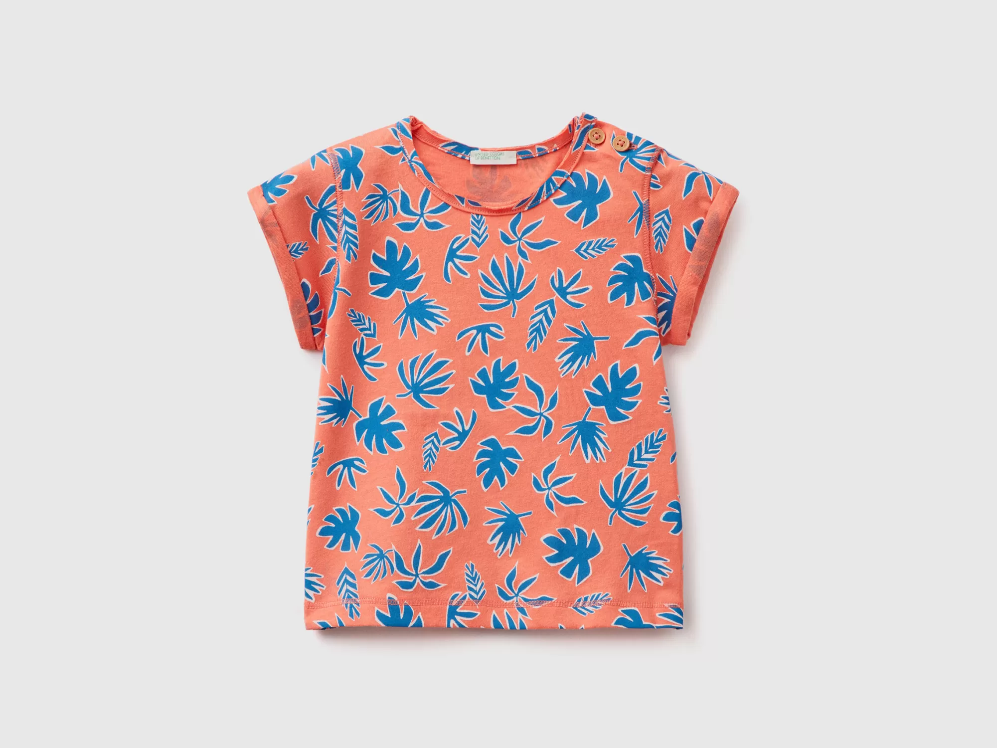 Benetton Camiseta Con Estampado Tropical-Niños Sudaderas Y Camisetas