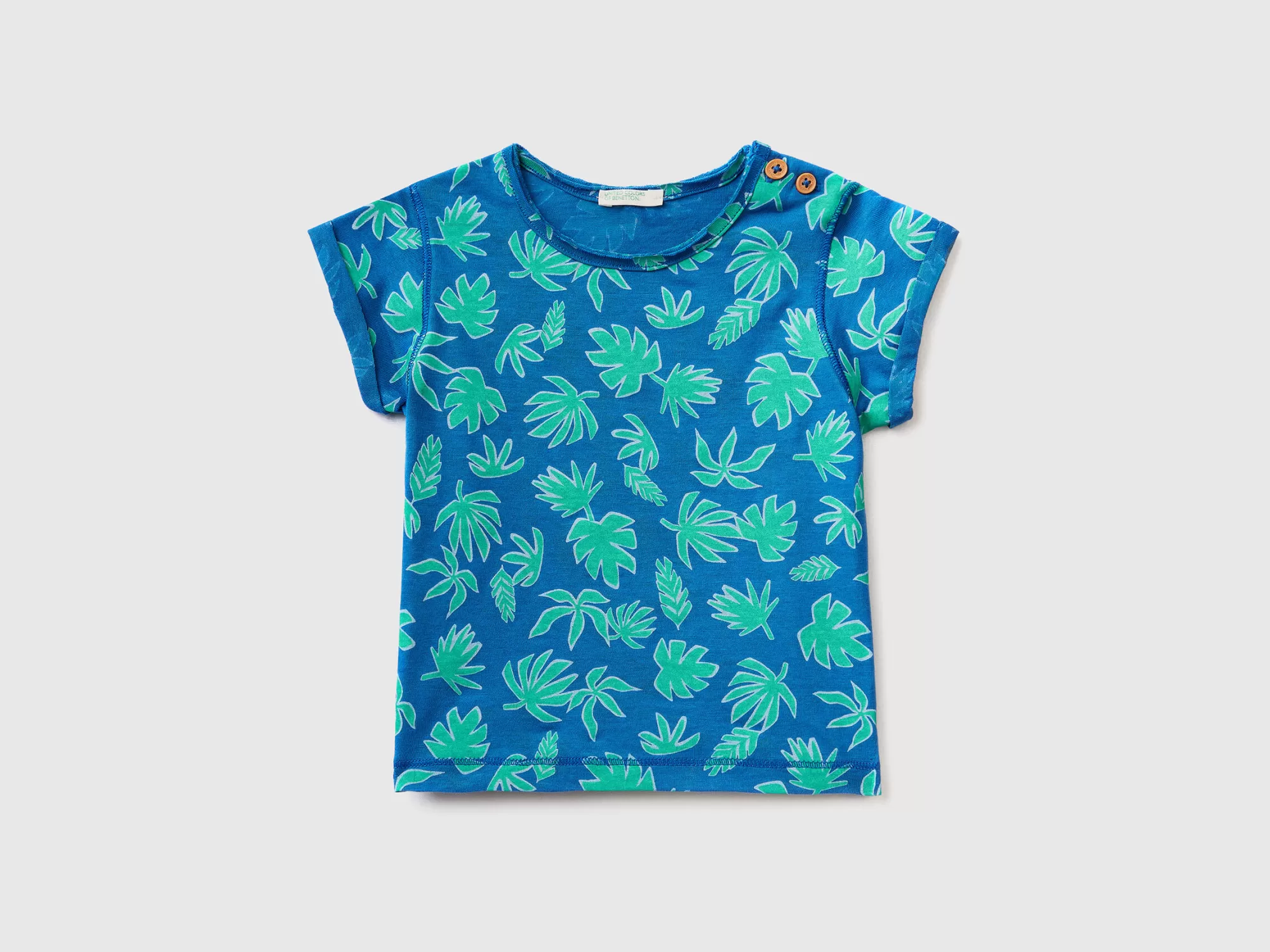 Benetton Camiseta Con Estampado Tropical-Niños Sudaderas Y Camisetas