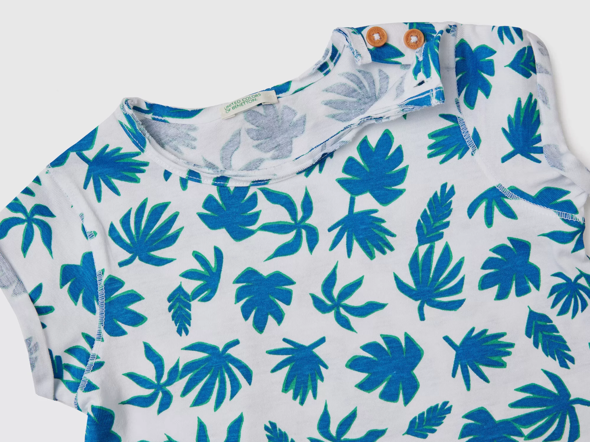 Benetton Camiseta Con Estampado Tropical-Niños Sudaderas Y Camisetas