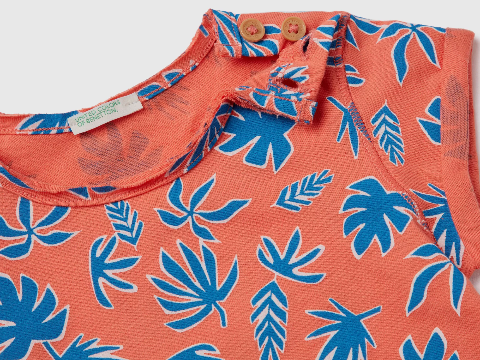 Benetton Camiseta Con Estampado Tropical-Niños Sudaderas Y Camisetas