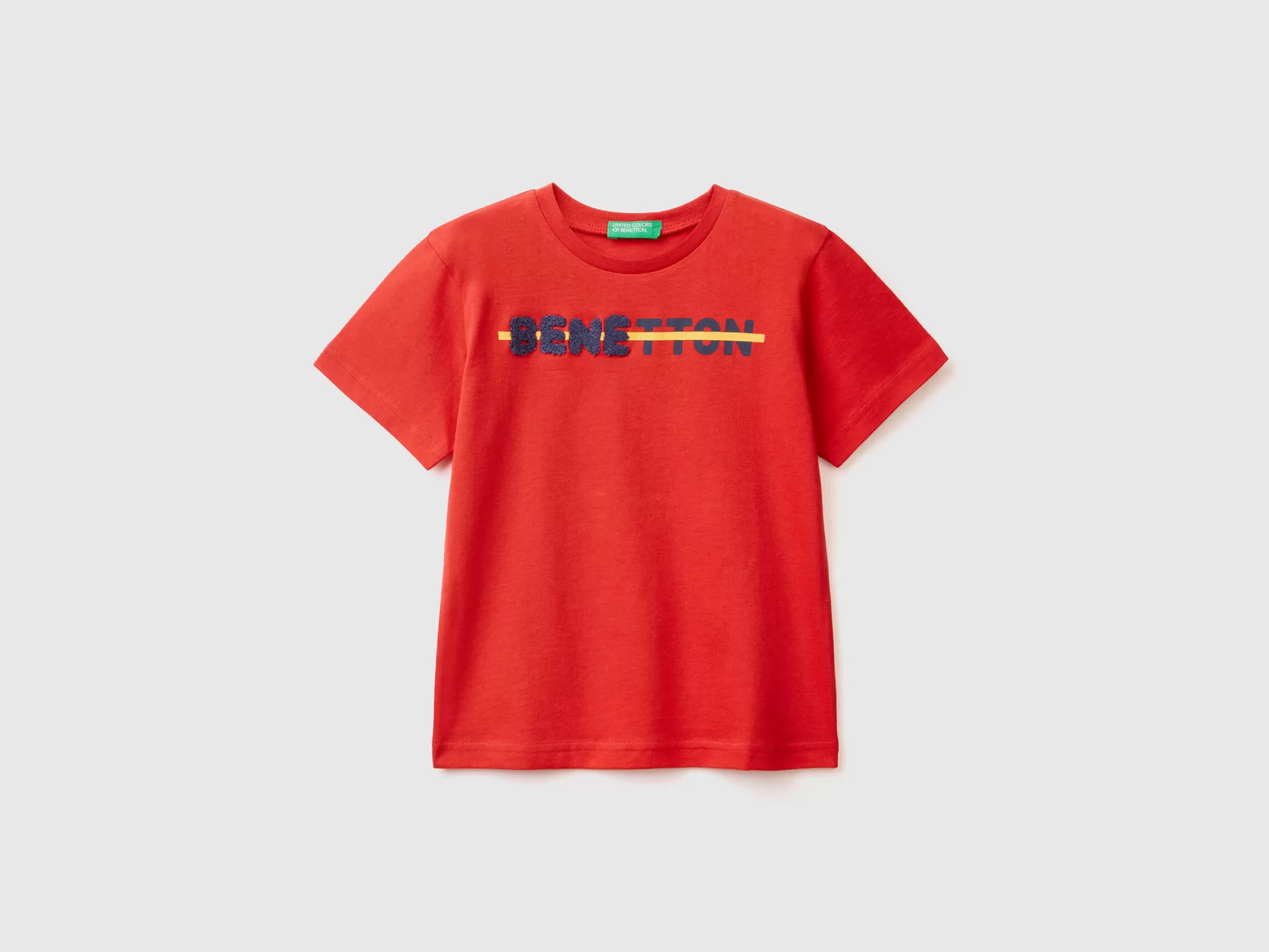 Benetton Camiseta Con Estampado Y Bordado-Niños Camisetas Y Camisas