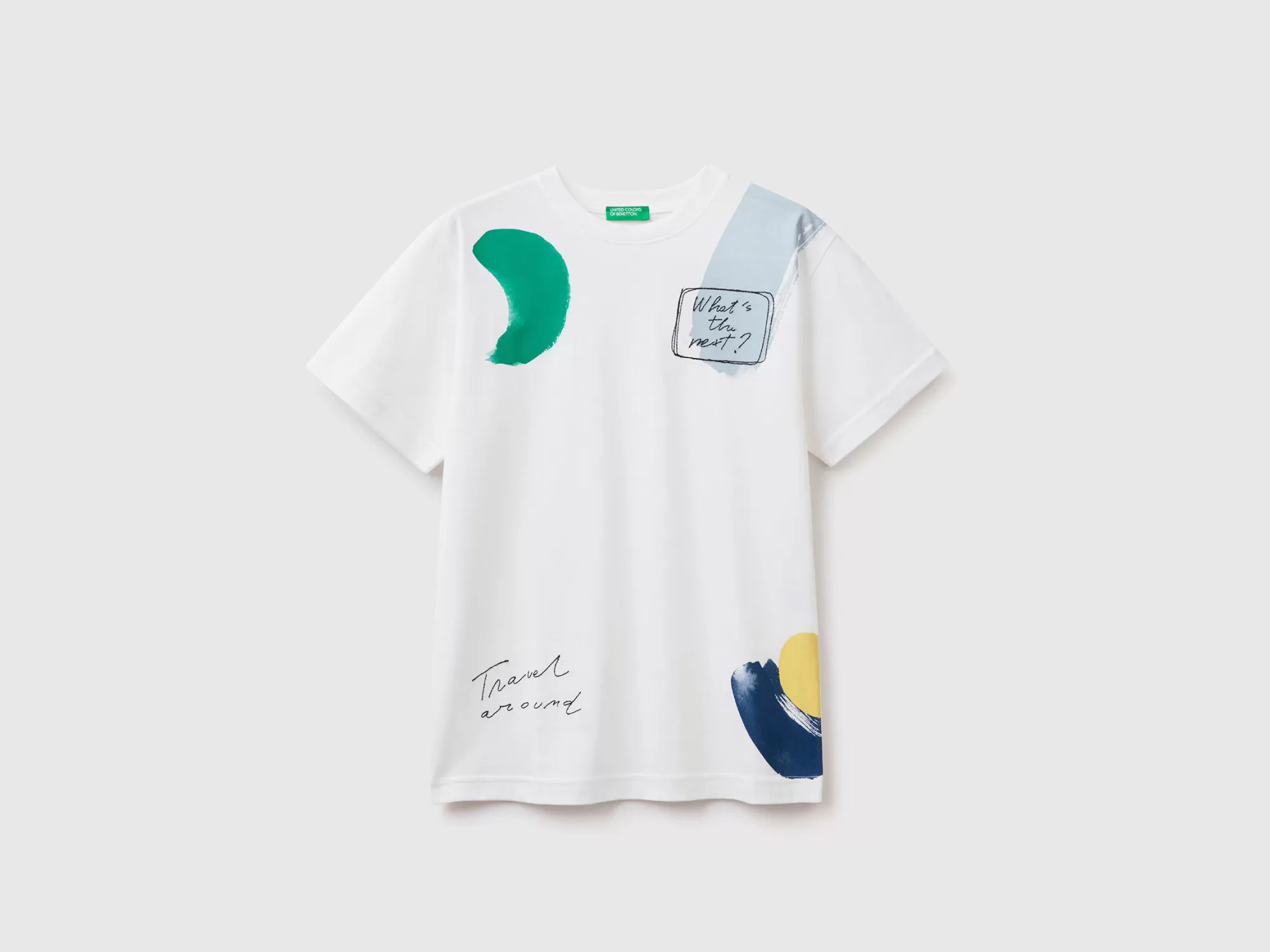 Benetton Camiseta Con Estampado Y Bordados-Niños Camisetas Y Camisas