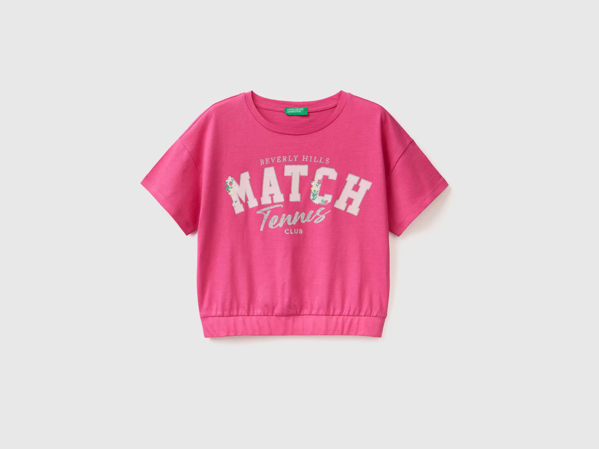 Benetton Camiseta Con Estampado Y Glitter-Niños Camisetas Y Camisas