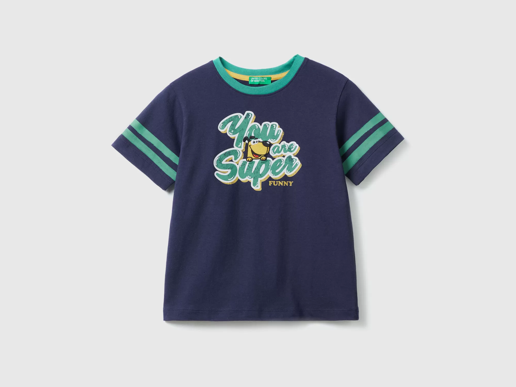 Benetton Camiseta Con Estampado Y Parche-Niños Camisetas Y Camisas