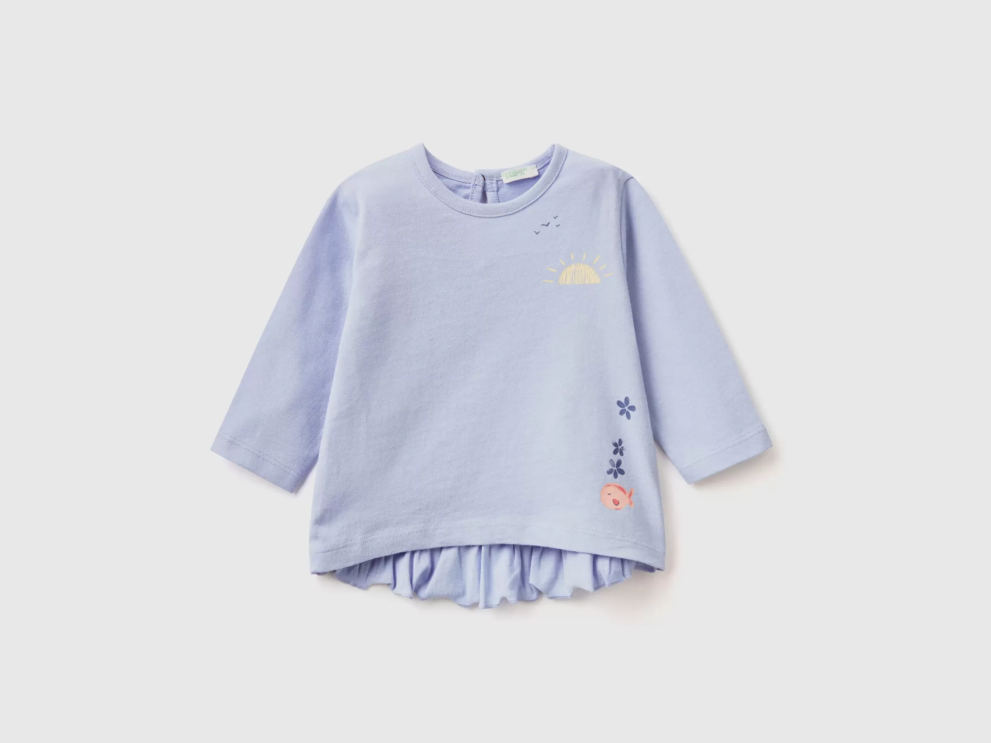 Benetton Camiseta Con Estampado Y Volantes-Niños Sudaderas Y Camisetas