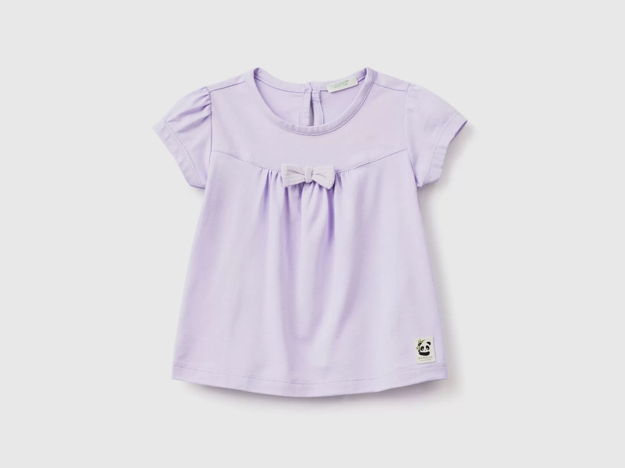 Benetton Camiseta Con Lazo De Rayas-Niños Vestidos De Algodón Organico