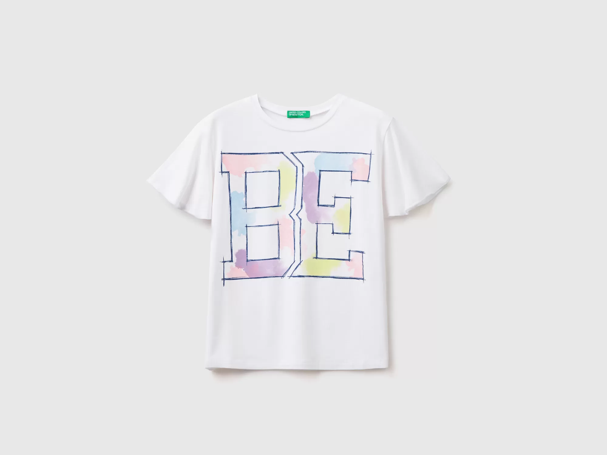 Benetton Camiseta Con Maxiestampado "Be"-Niños Camisetas Y Camisas