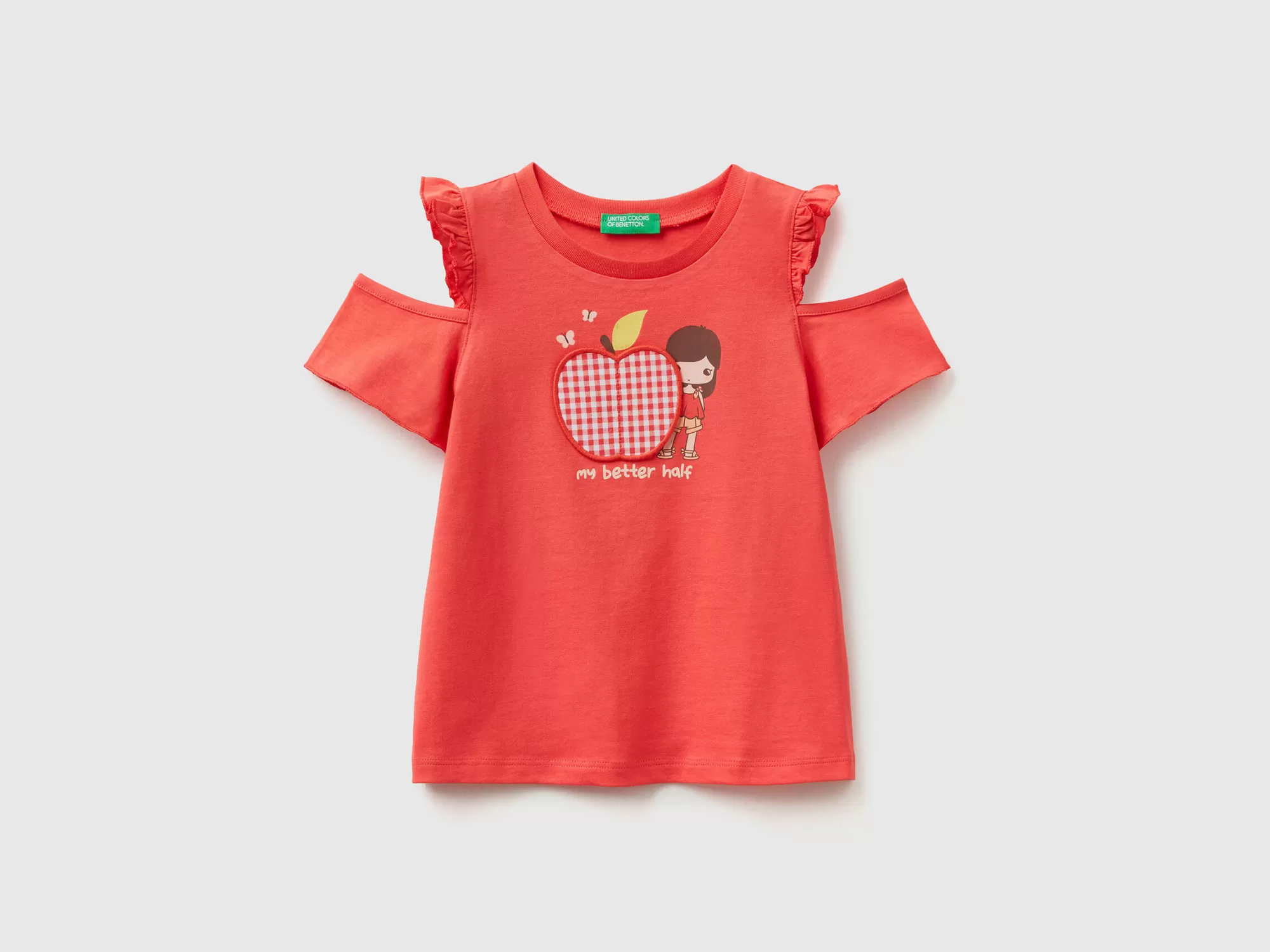 Benetton Camiseta Con Parche De Vichy-Niños Camisetas Y Camisas