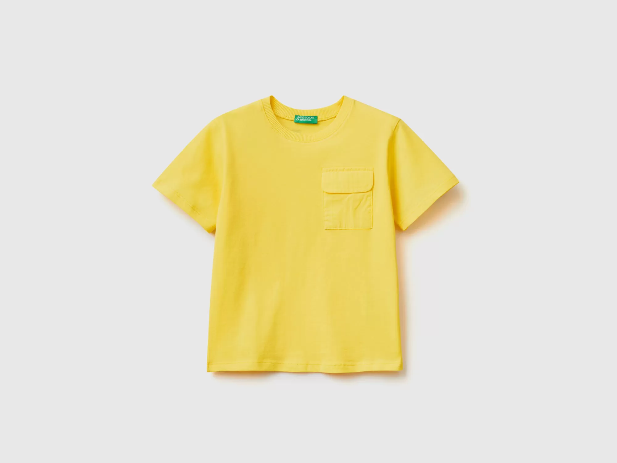 Benetton Camiseta De 100 % Algodón Con Bolsillo-Niños Camisetas Y Camisas