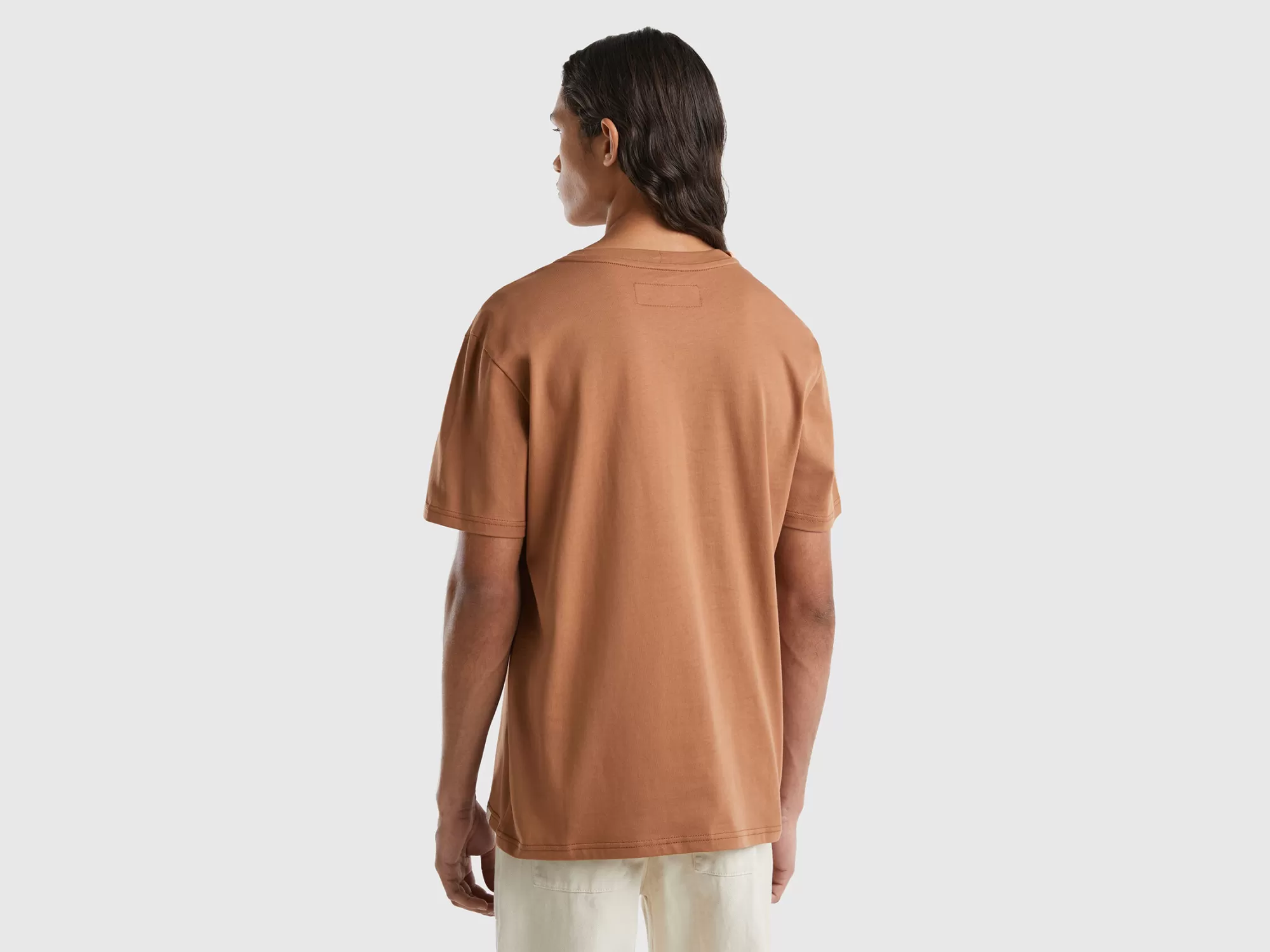 Benetton Camiseta De 100 % Algodón Con Bolsillo-Hombre Camisetas