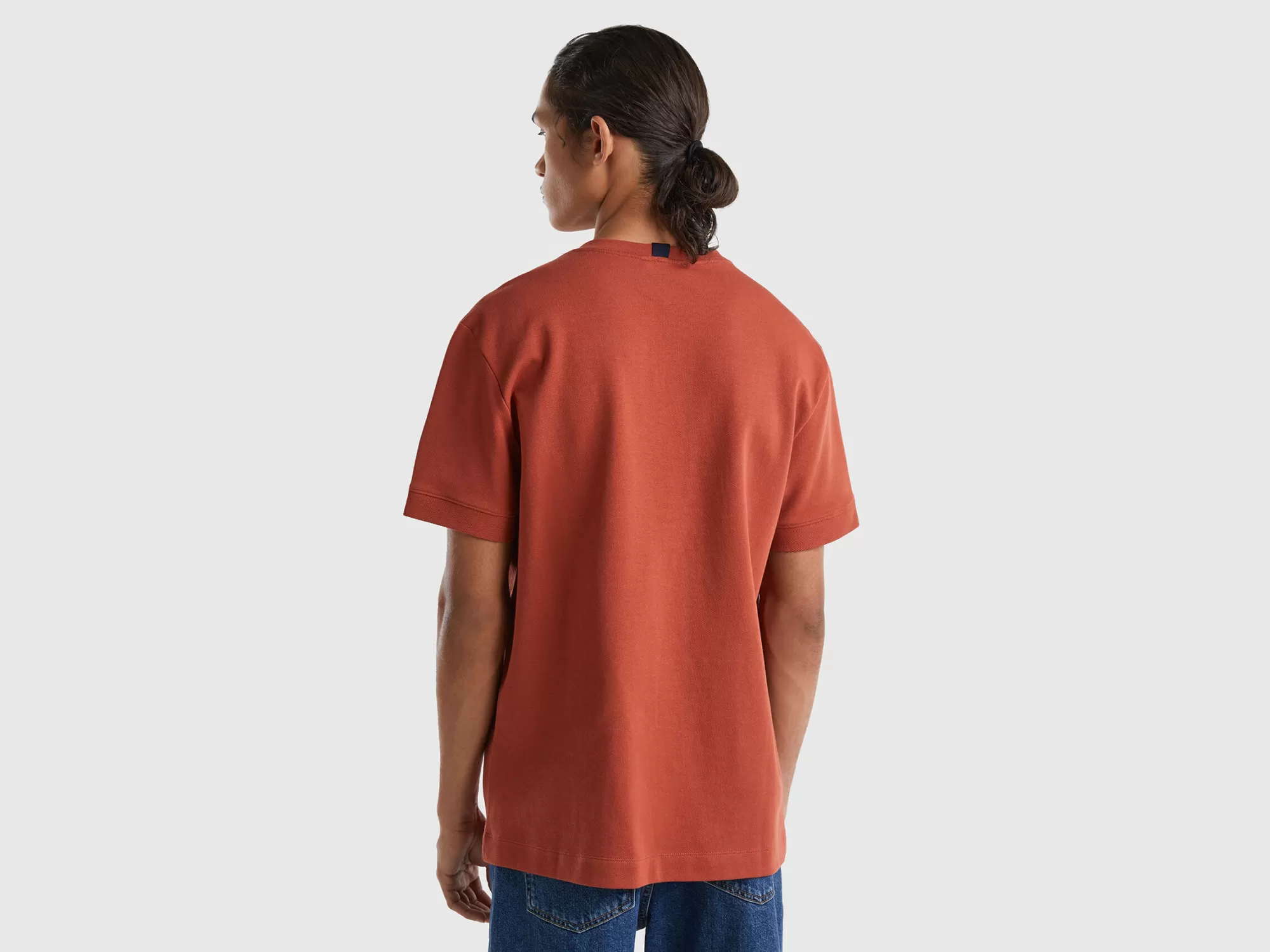 Benetton Camiseta De 100 % Algodón Con Bolsillo-Hombre Camisetas