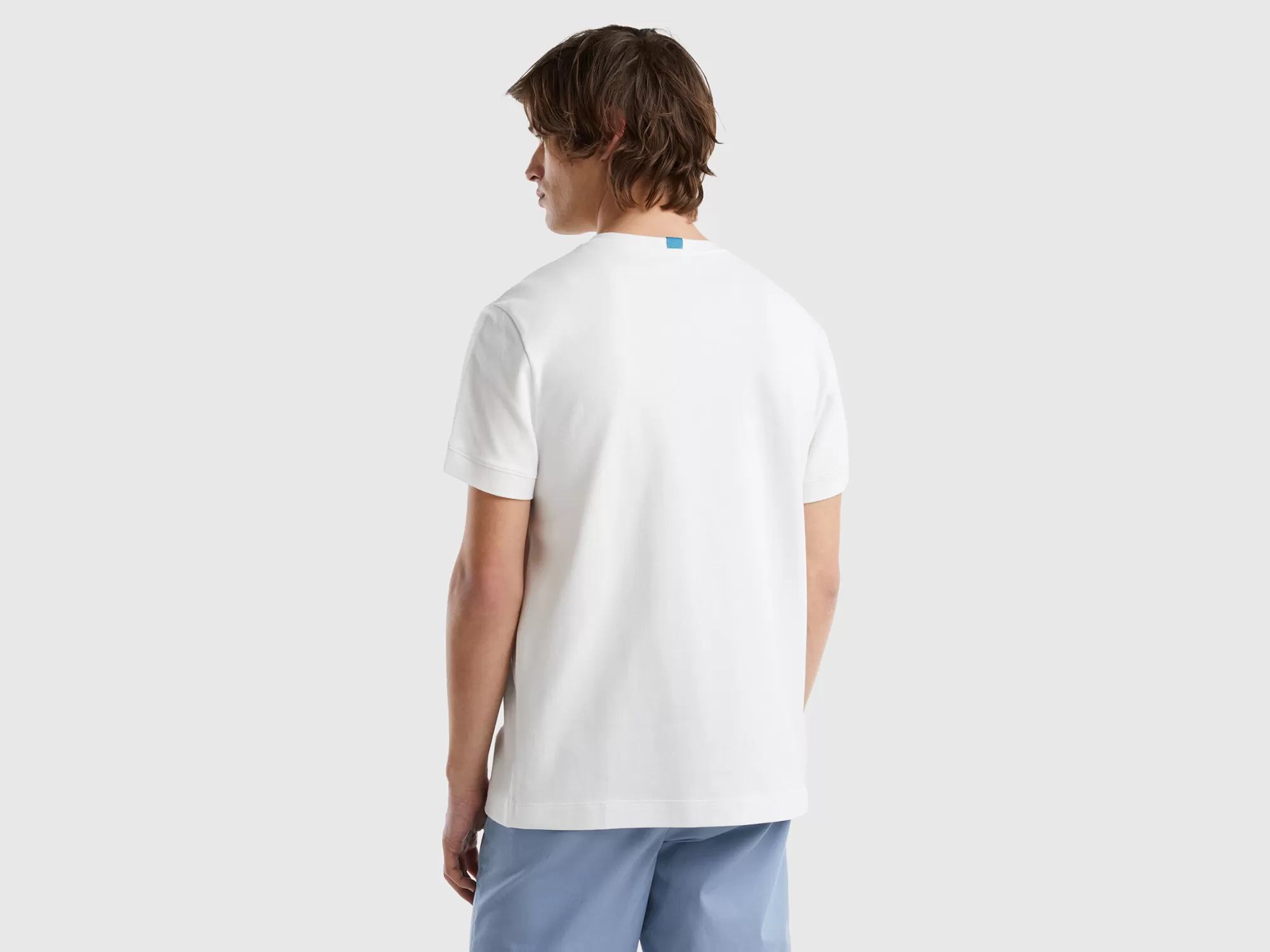 Benetton Camiseta De 100 % Algodón Con Bolsillo-Hombre Camisetas