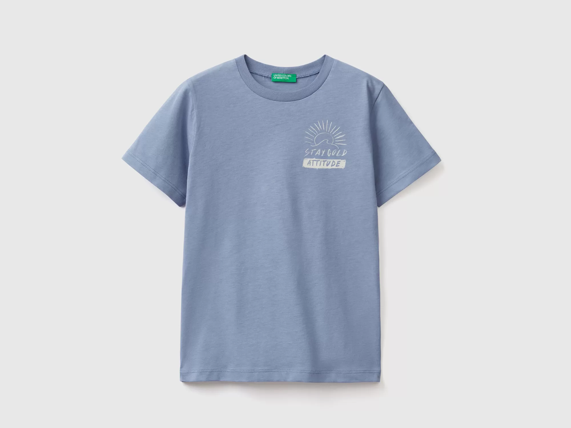 Benetton Camiseta De 100 % Algodón Con Estampado-Niños Camisetas Y Camisas