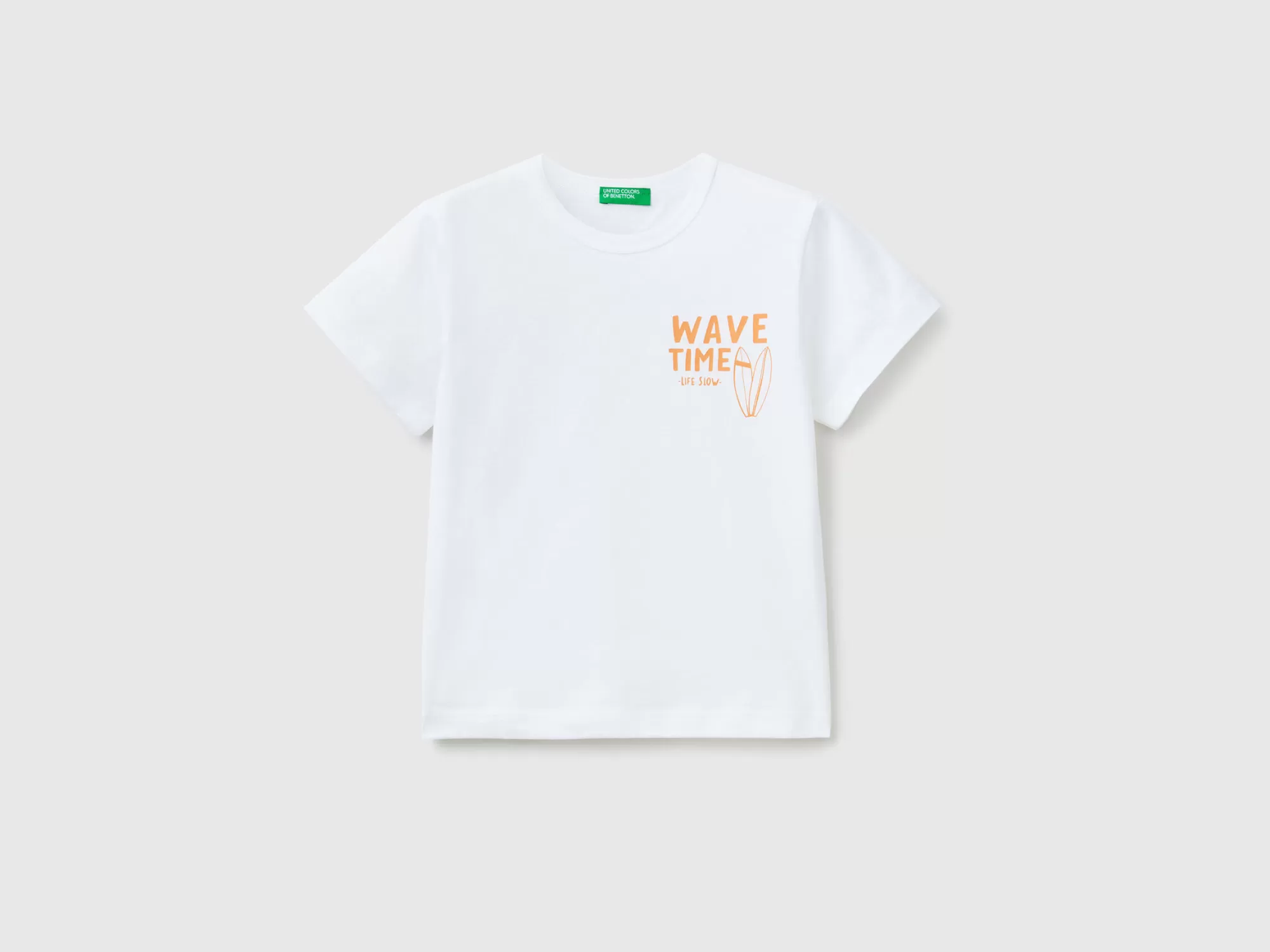 Benetton Camiseta De 100 % Algodón Con Estampado-Niños Camisetas Y Camisas