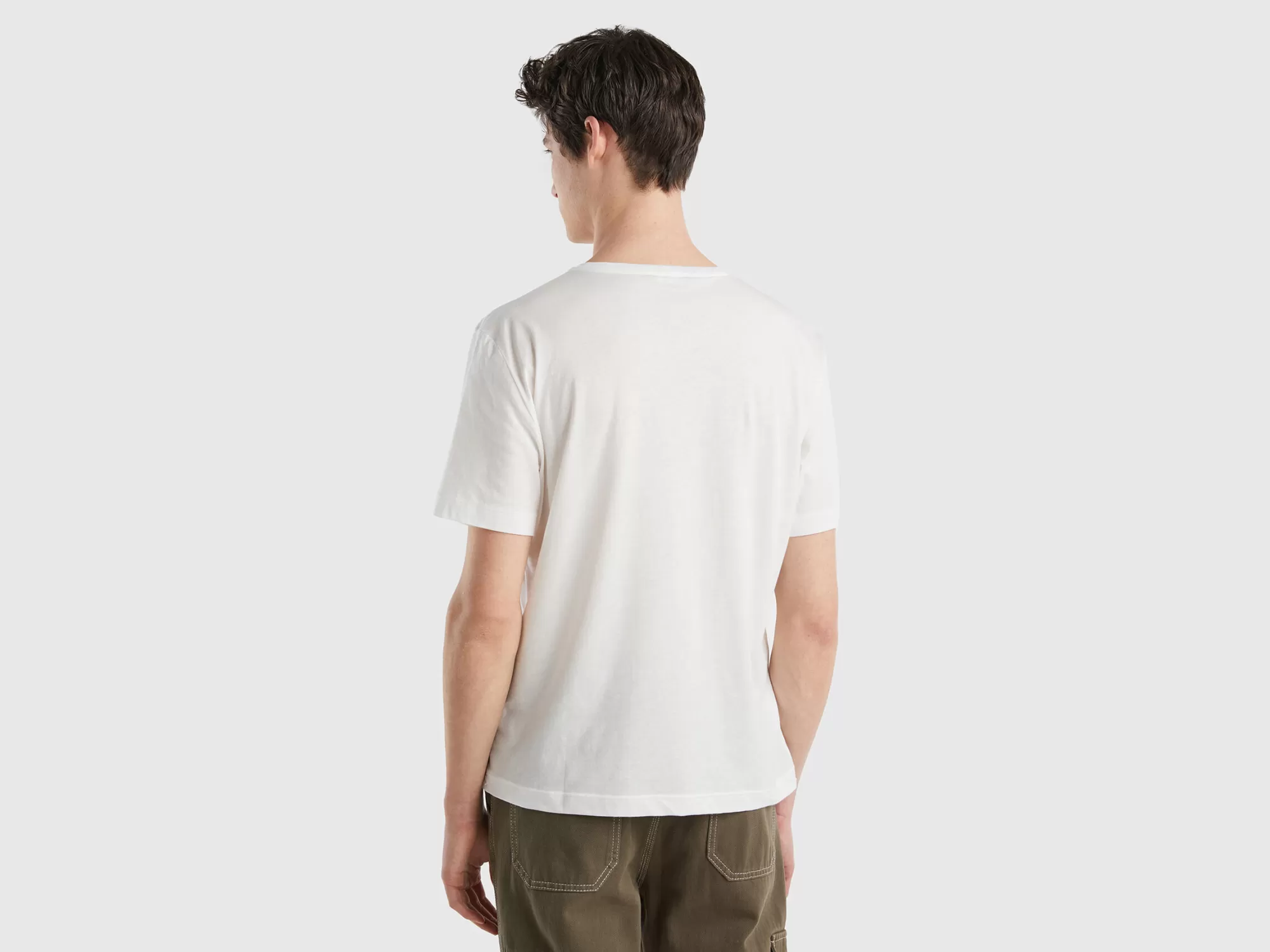 Benetton Camiseta De 100 % Algodón Con Estampado-Hombre Camisetas