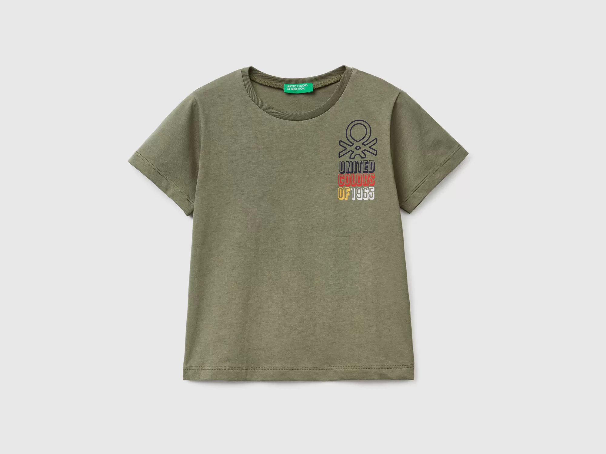 Benetton Camiseta De 100 % Algodón Organico Con Estampado-Niños Camisetas Y Camisas