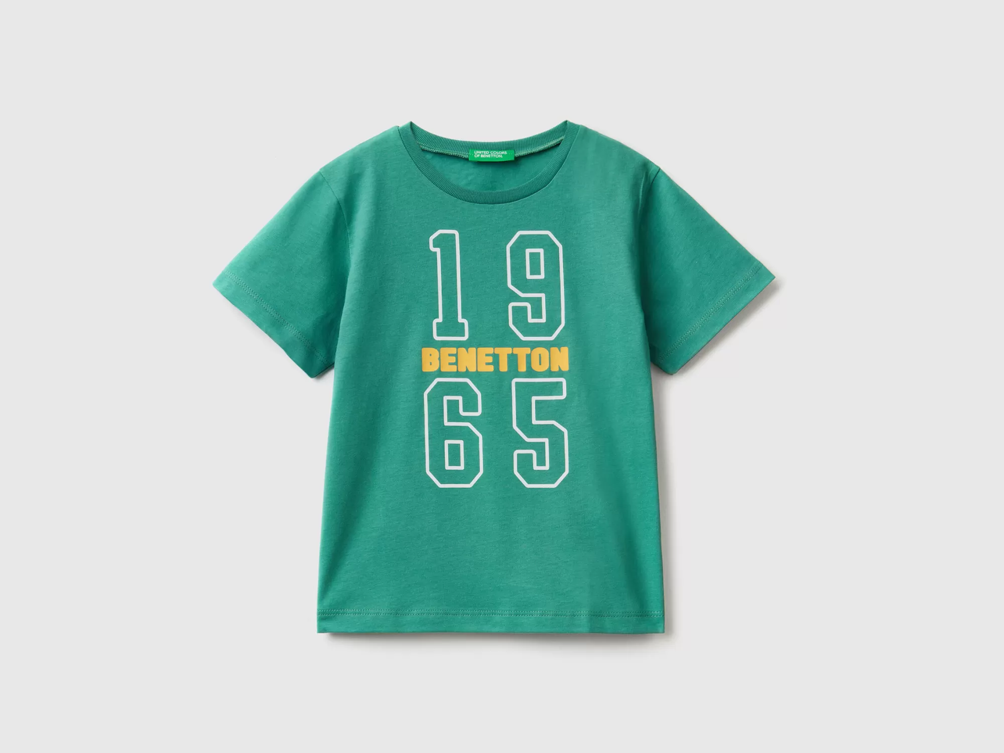 Benetton Camiseta De 100 % Algodón Organico Con Estampado-Niños Camisetas Y Camisas