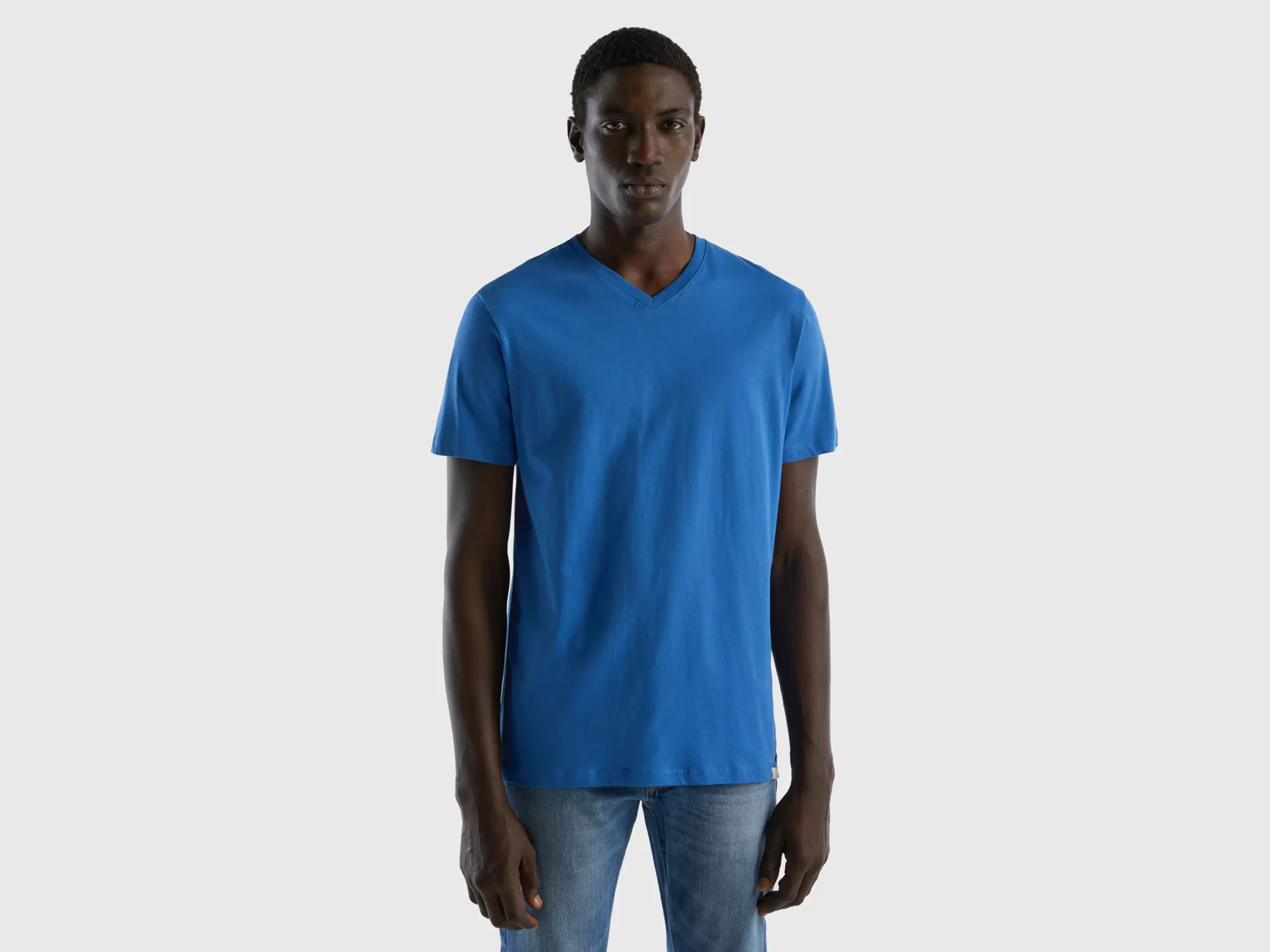 Benetton Camiseta De Algodón De Fibra Larga-Hombre Camisetas