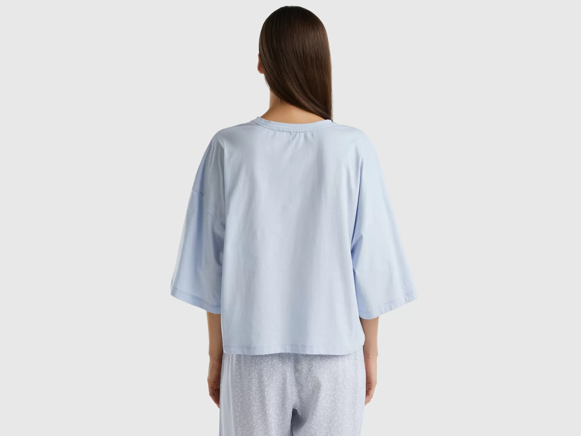 Benetton Camiseta De Algodón De Fibra Larga-Mujer Loungewear