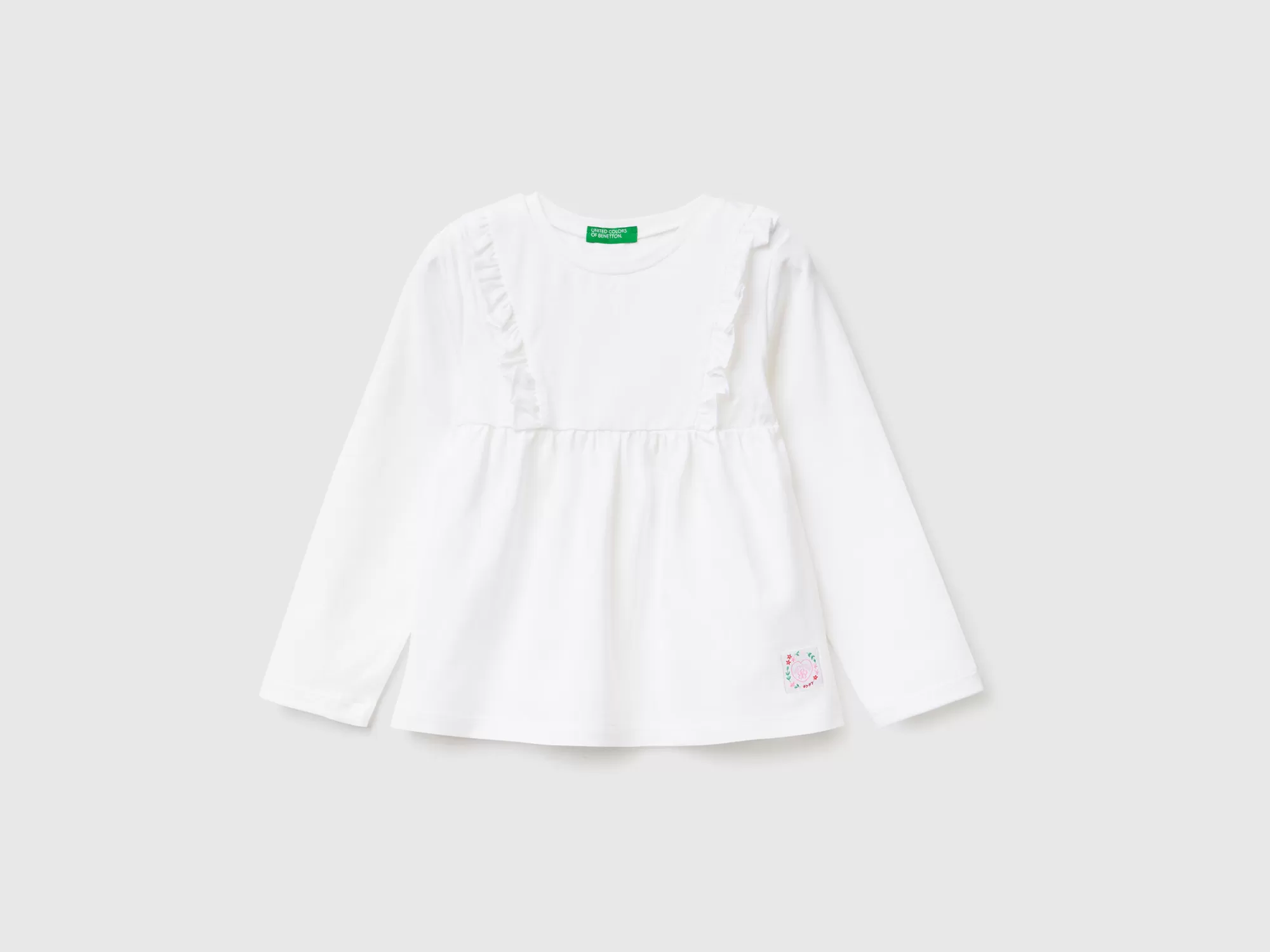 Benetton Camiseta De Algodón Elastico Con Volantes-Niños Camisetas Y Camisas