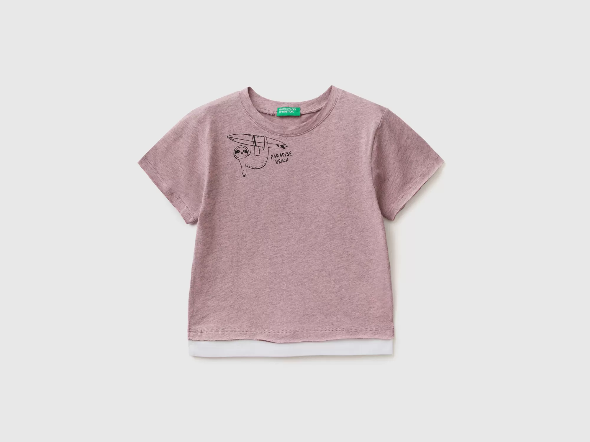 Benetton Camiseta De Algodón Jaspeado-Niños Camisetas Y Camisas