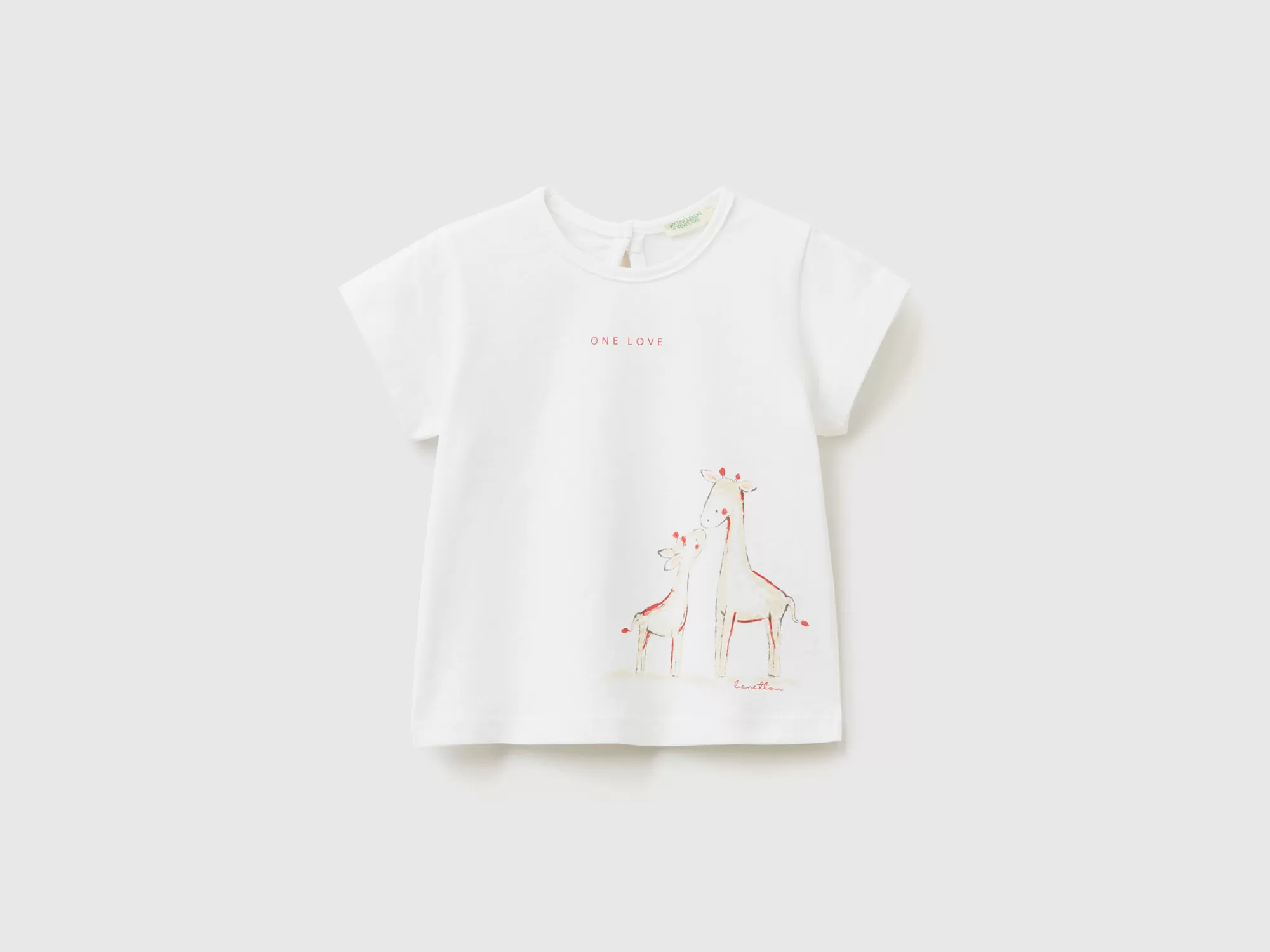 Benetton Camiseta De Algodón Organico Con Estampado-Niños Sudaderas Y Camisetas