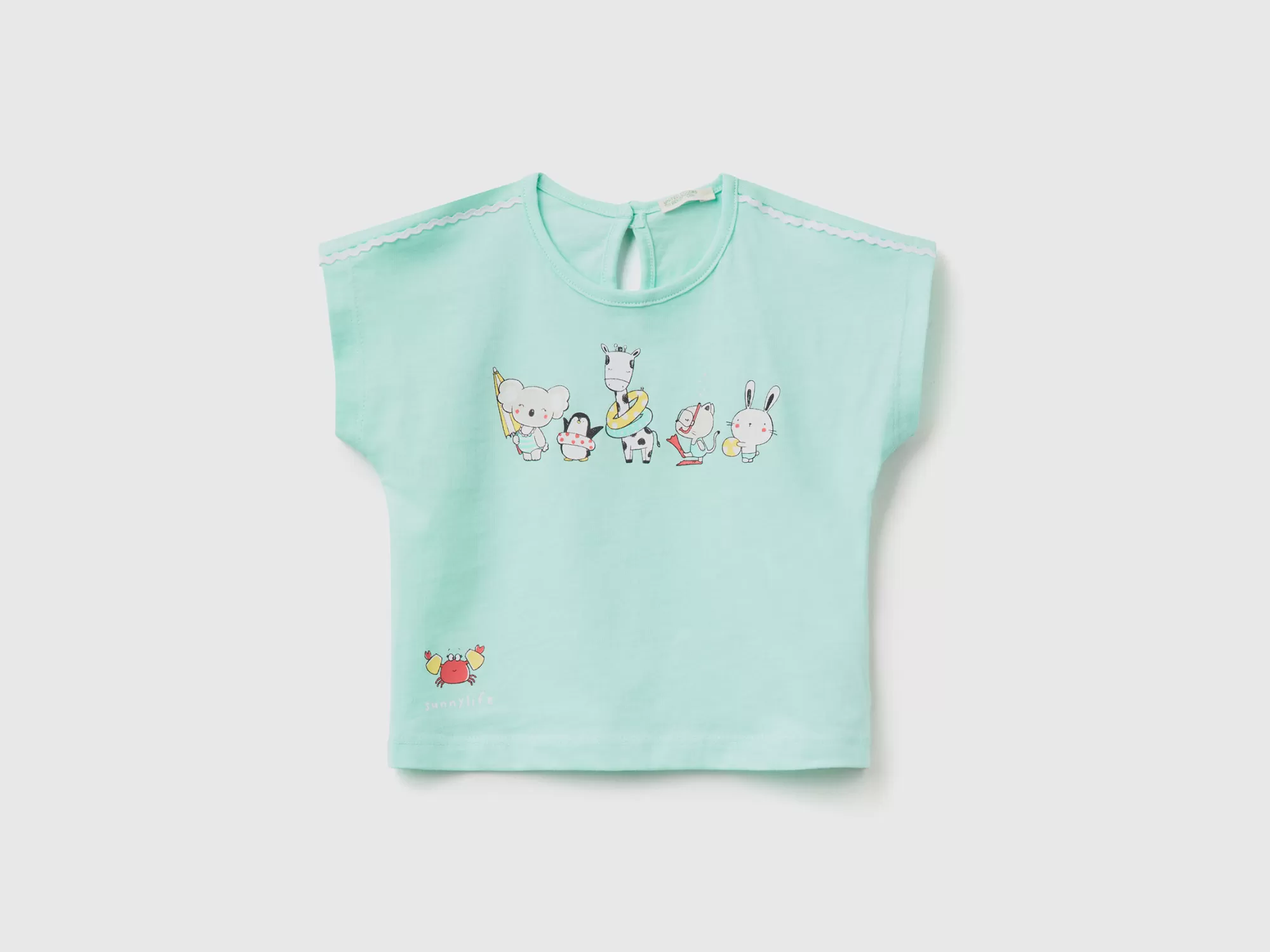 Benetton Camiseta De Algodón Organico Con Estampado-Niños Sudaderas Y Camisetas