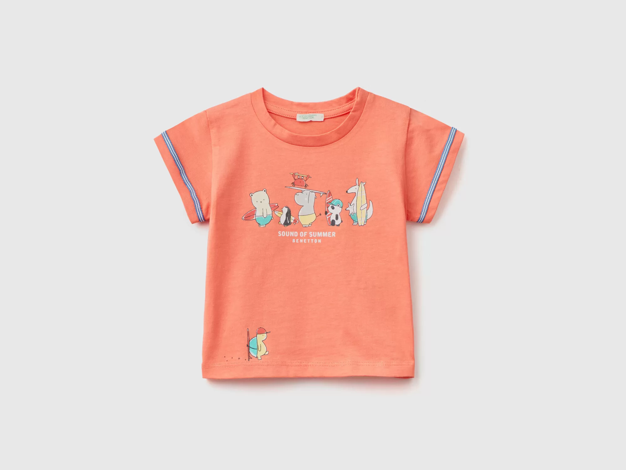 Benetton Camiseta De Algodón Organico Con Estampado-Niños Sudaderas Y Camisetas