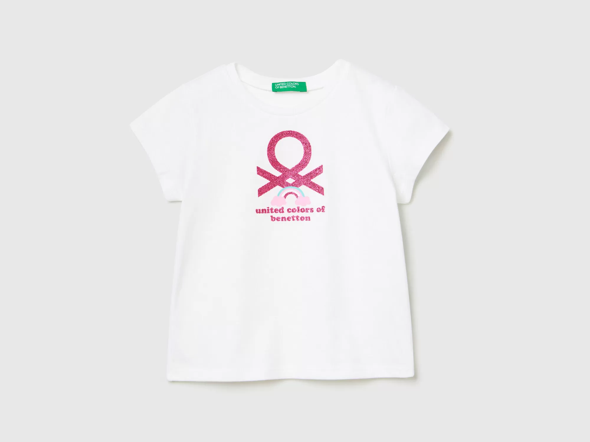 Benetton Camiseta De Algodón Organico Con Estampado-Niños Camisetas Y Camisas