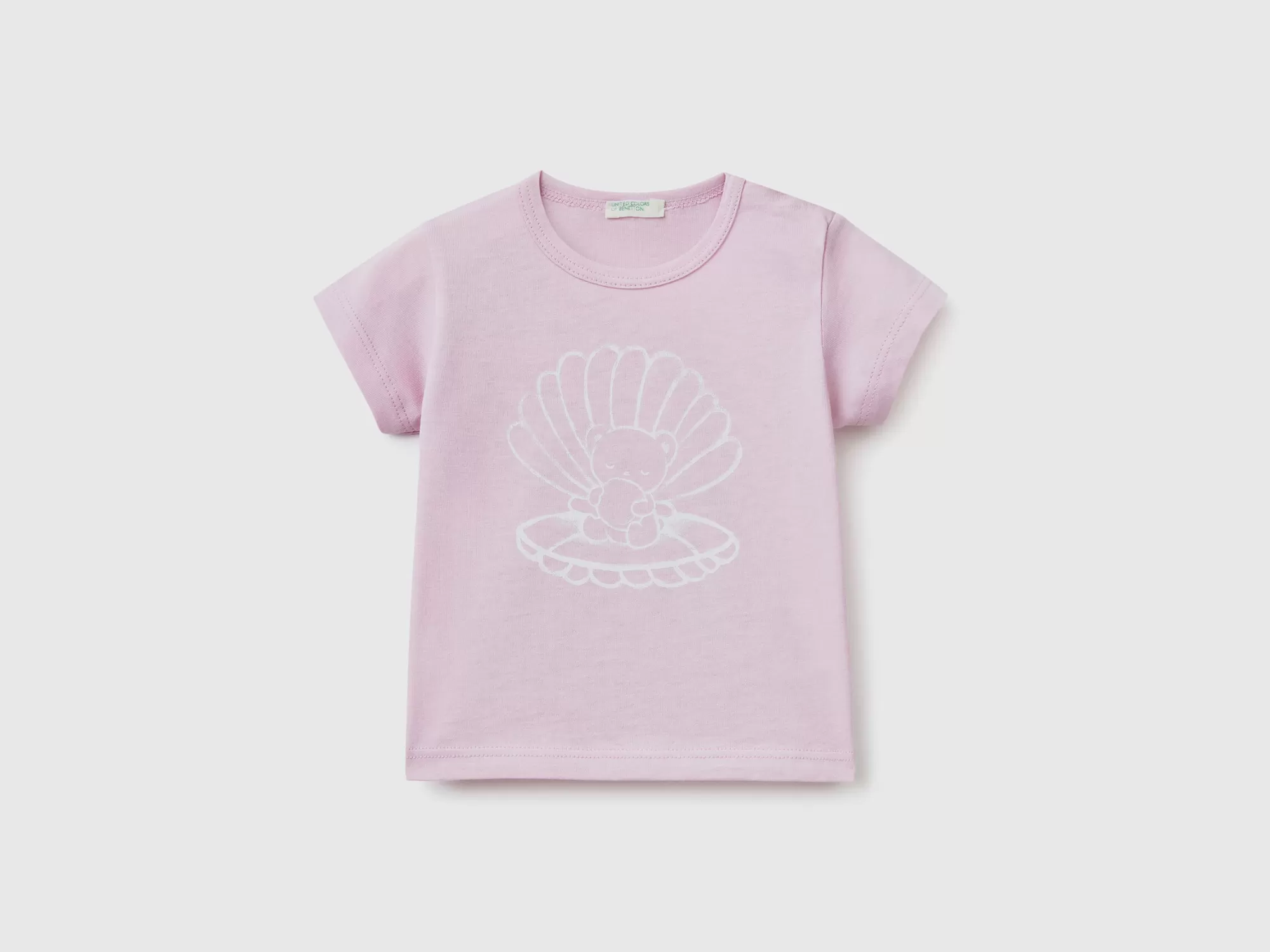 Benetton Camiseta De Algodón Organico Con Estampado-Niños Sudaderas Y Camisetas