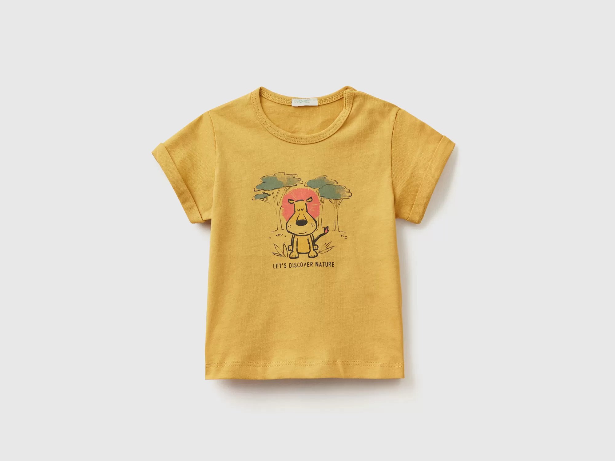 Benetton Camiseta De Algodón Organico Con Estampado-Niños Sudaderas Y Camisetas