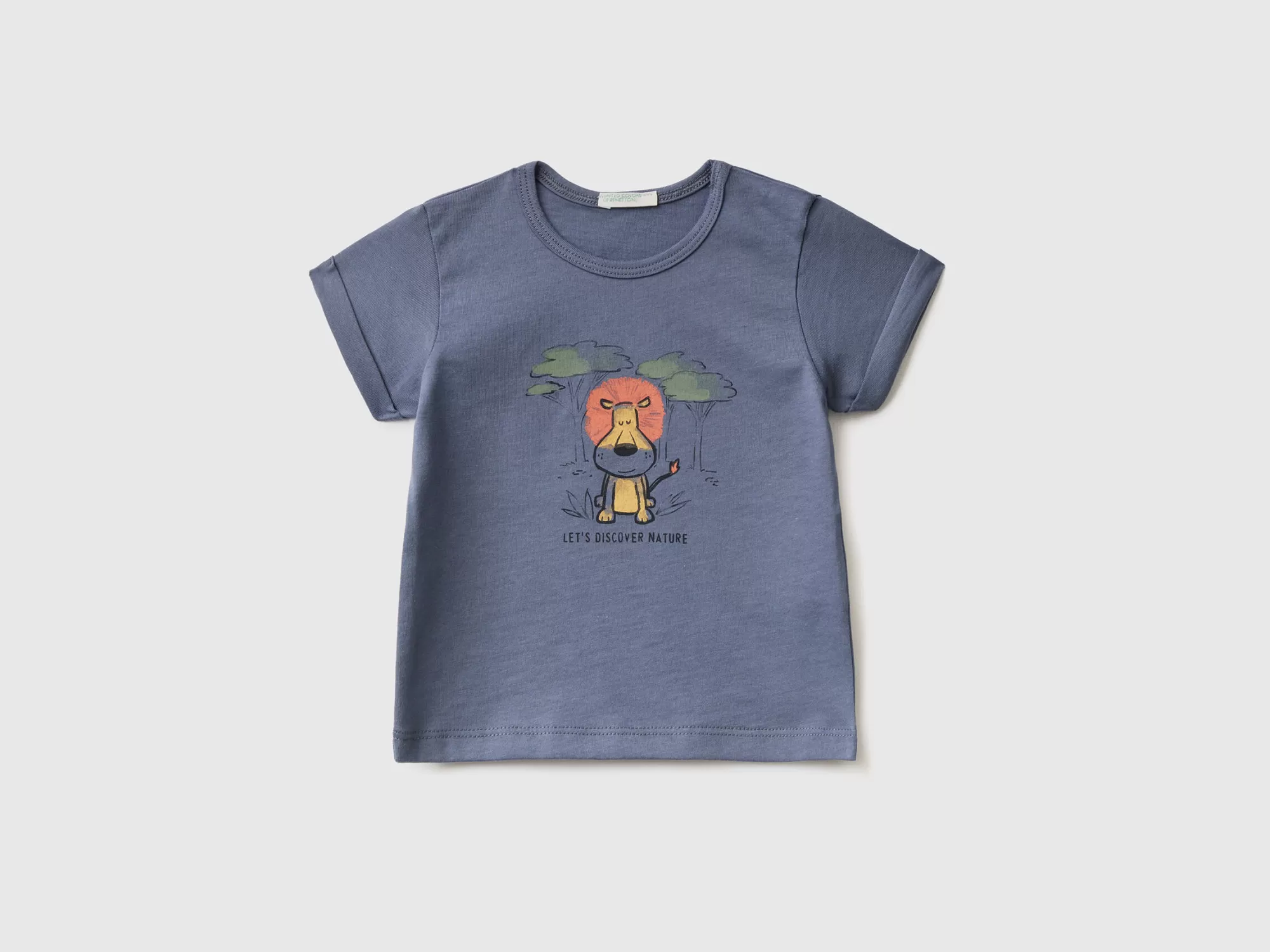 Benetton Camiseta De Algodón Organico Con Estampado-Niños Sudaderas Y Camisetas