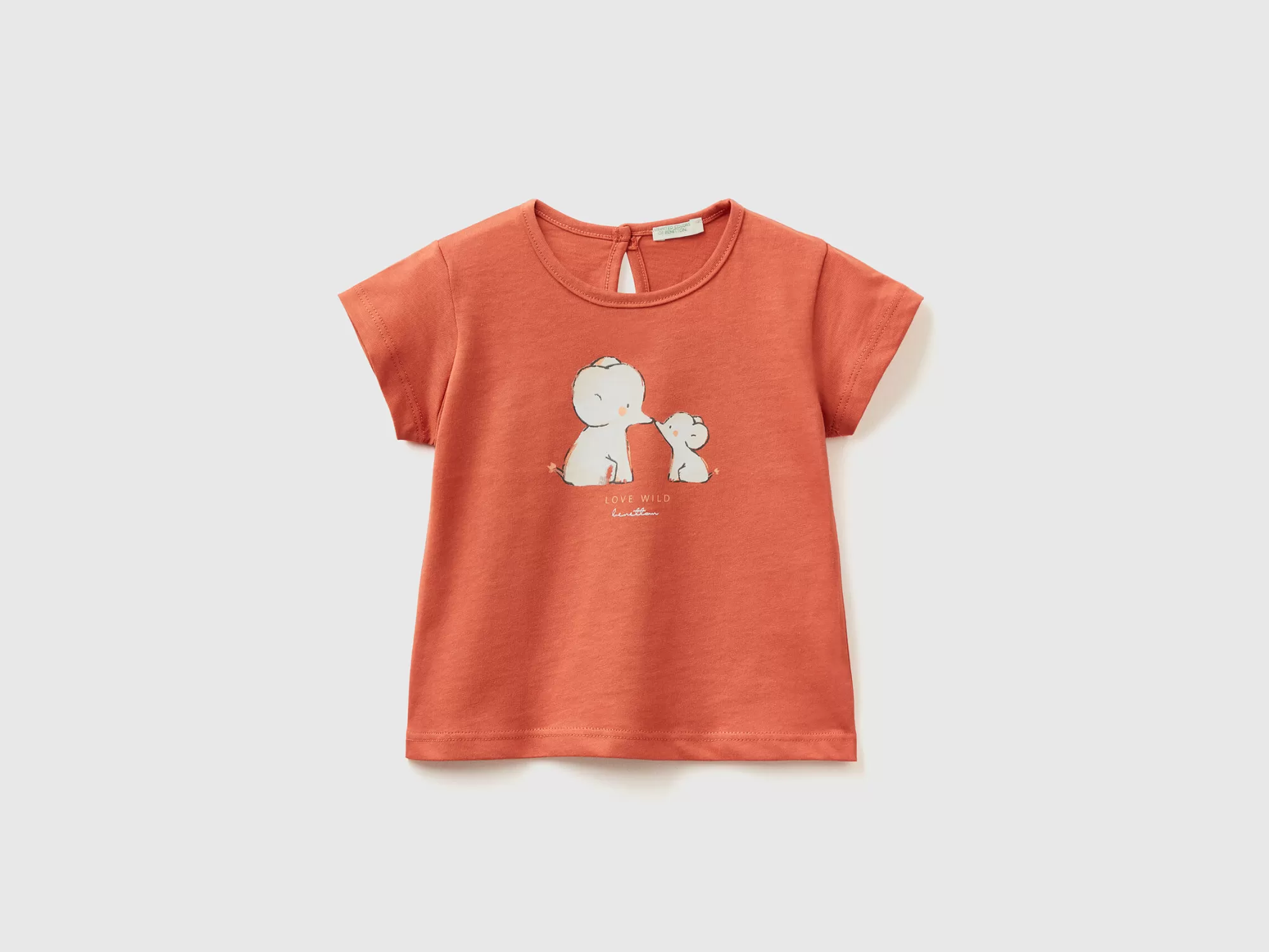 Benetton Camiseta De Algodón Organico Con Estampado-Niños Sudaderas Y Camisetas