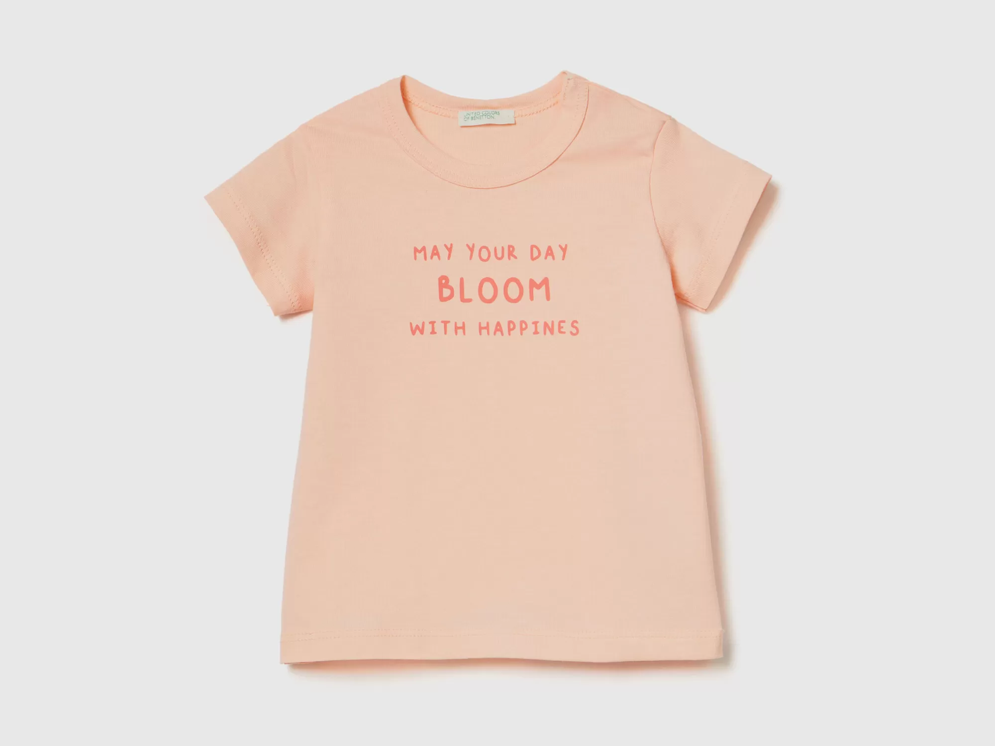 Benetton Camiseta De Algodón Organico Con Estampado-Niños Vestidos De Algodón Organico