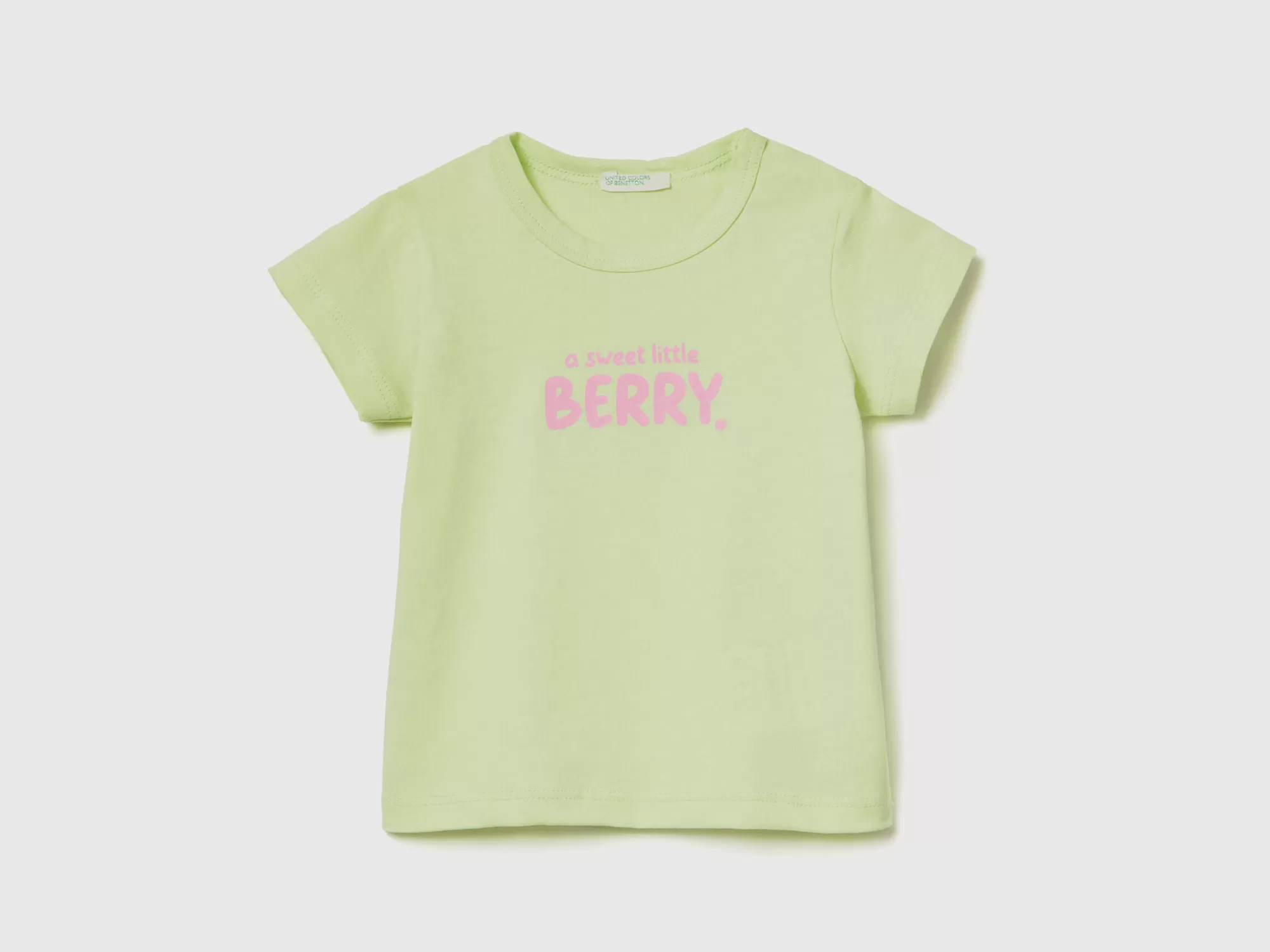 Benetton Camiseta De Algodón Organico Con Estampado-Niños Vestidos De Algodón Organico