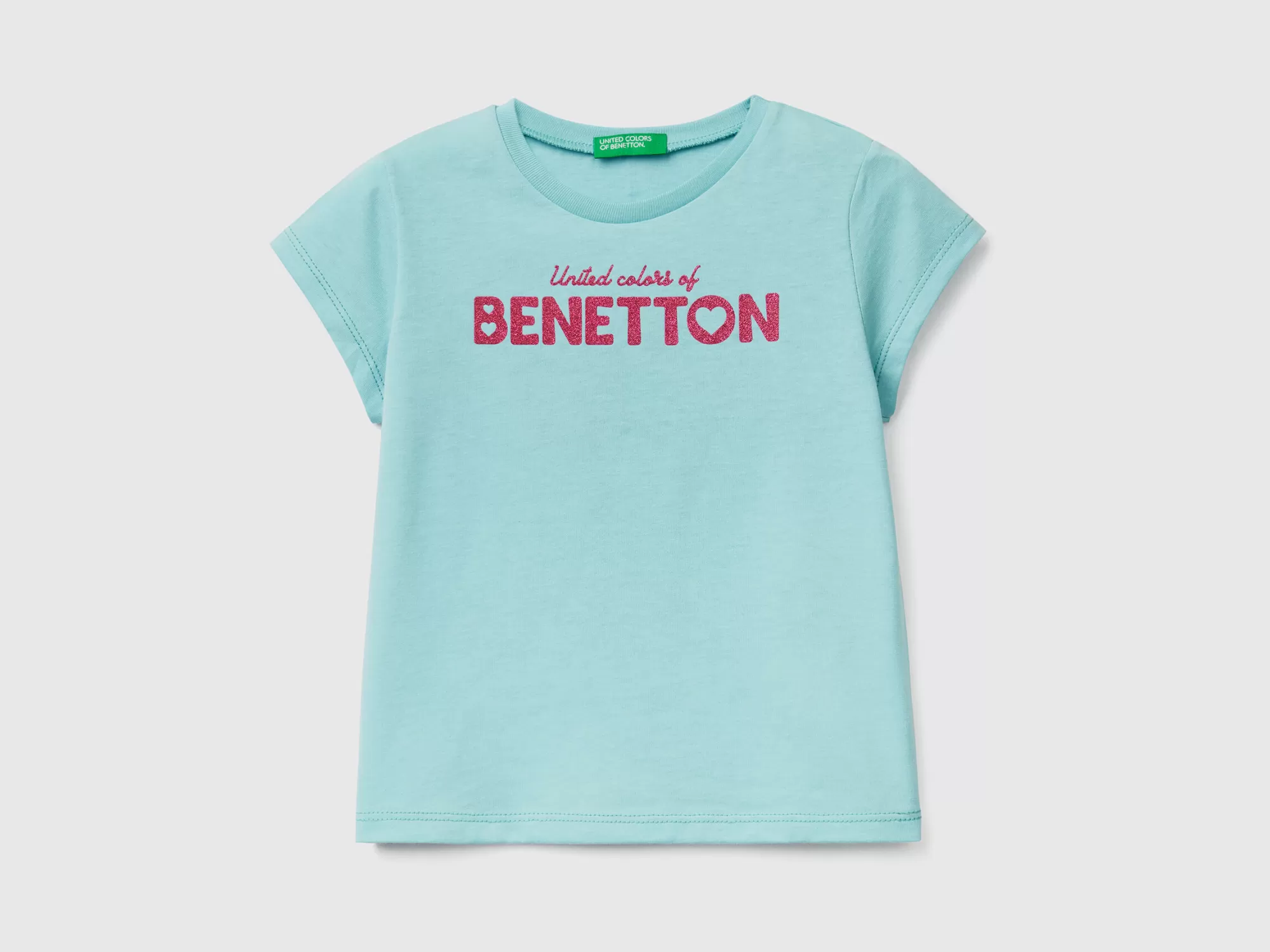 Benetton Camiseta De Algodón Organico Con Estampado-Niños Camisetas Y Camisas