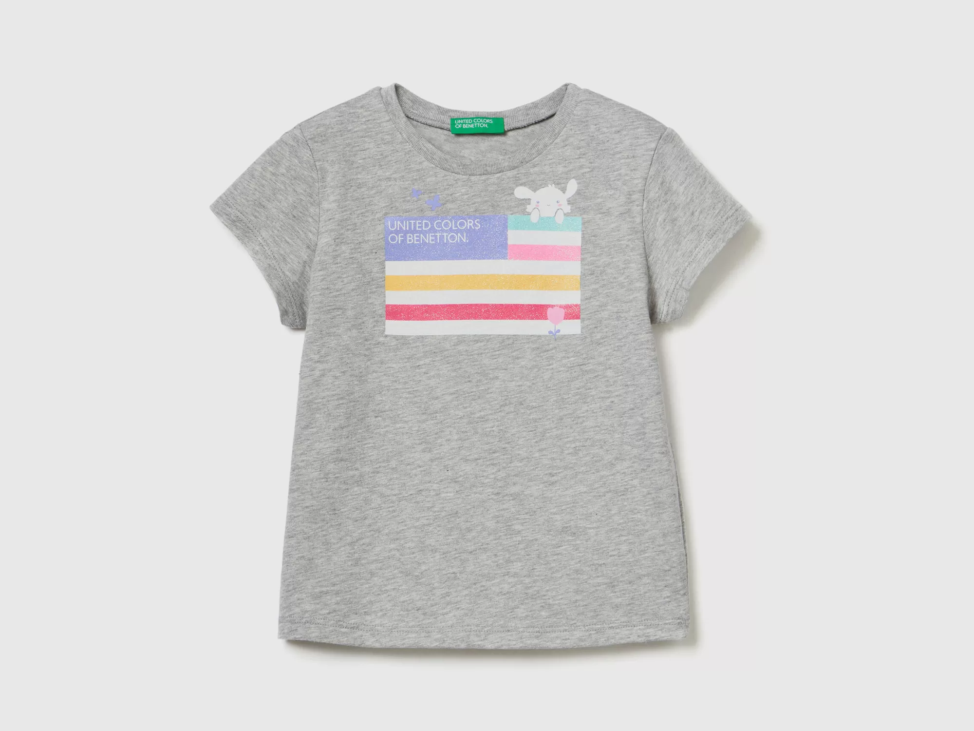 Benetton Camiseta De Algodón Organico Con Estampado-Niños Camisetas Y Camisas