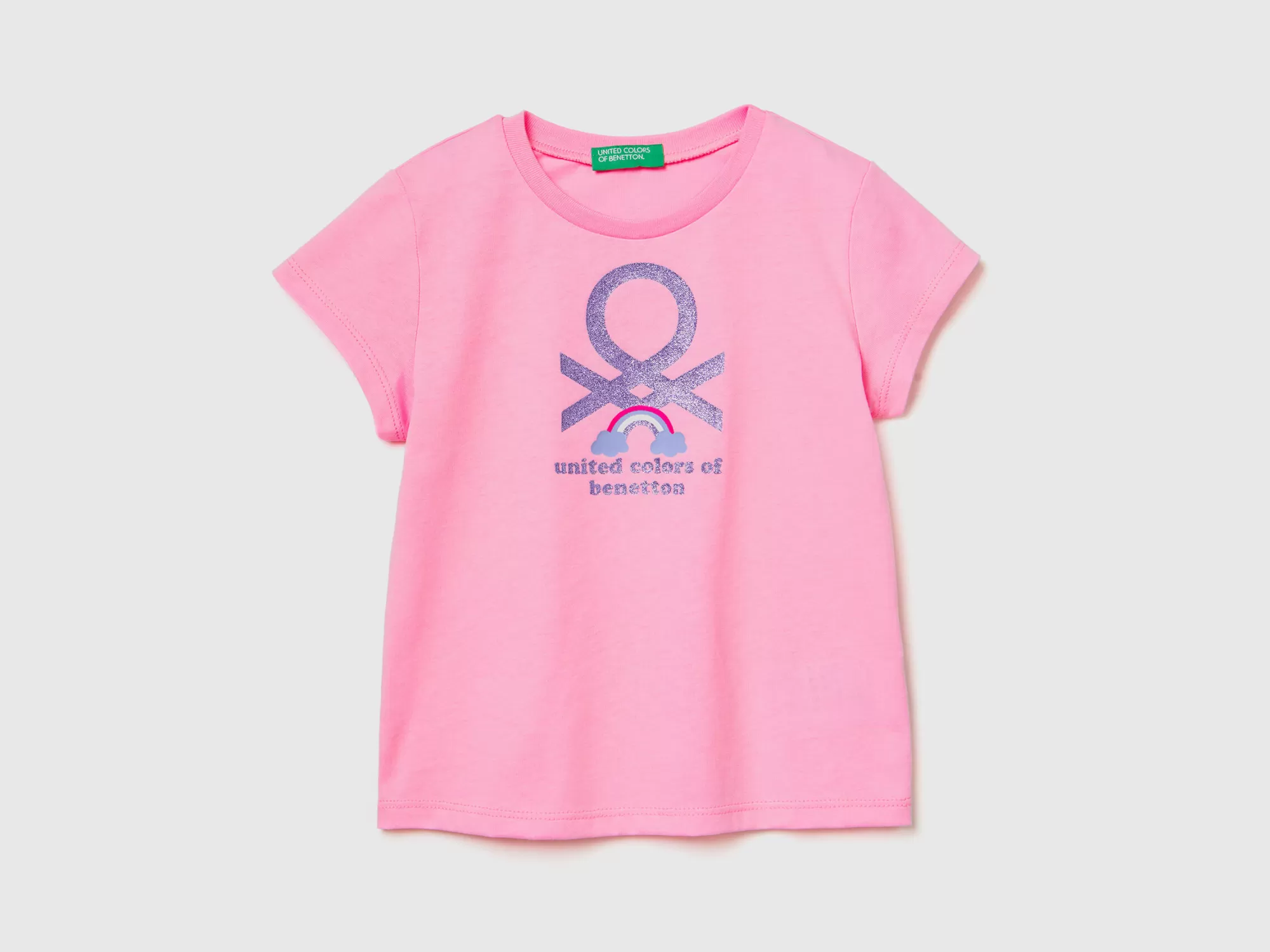 Benetton Camiseta De Algodón Organico Con Estampado-Niños Camisetas Y Camisas