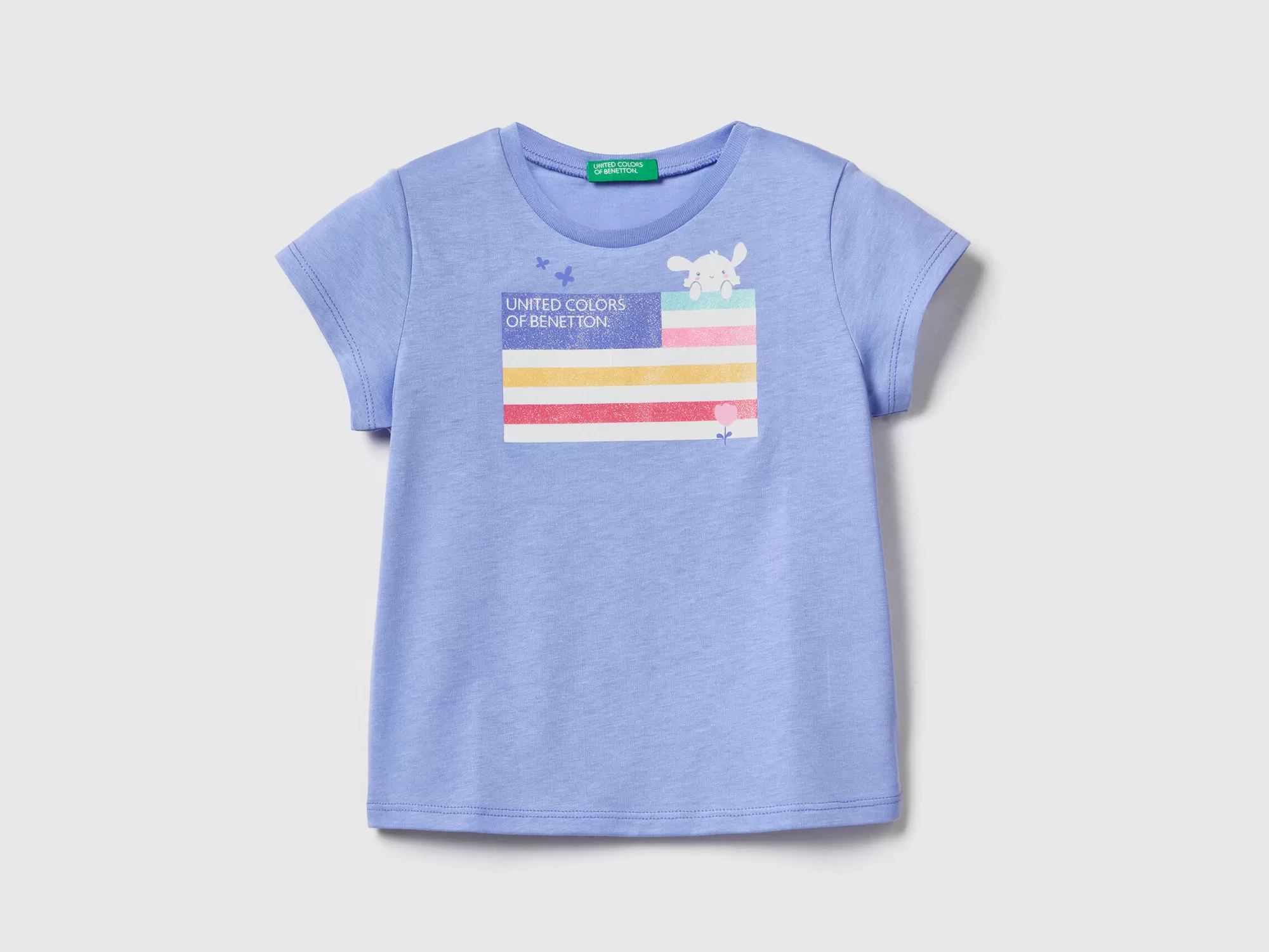 Benetton Camiseta De Algodón Organico Con Estampado-Niños Camisetas Y Camisas