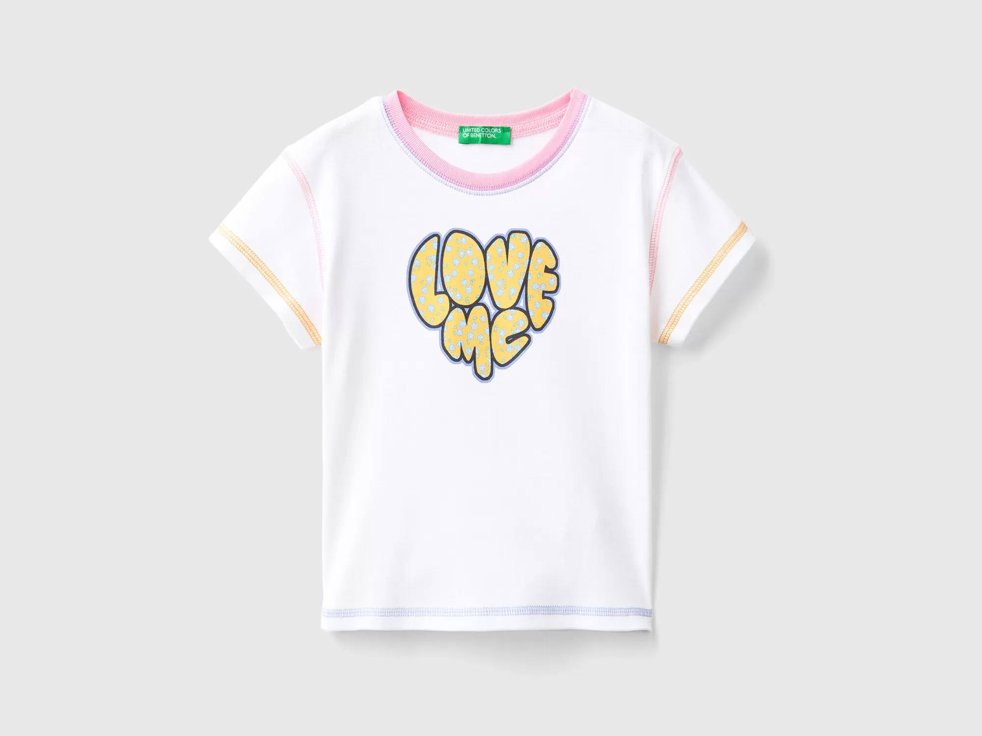 Benetton Camiseta De Algodón Organico Con Estampado-Niños Camisetas Y Camisas