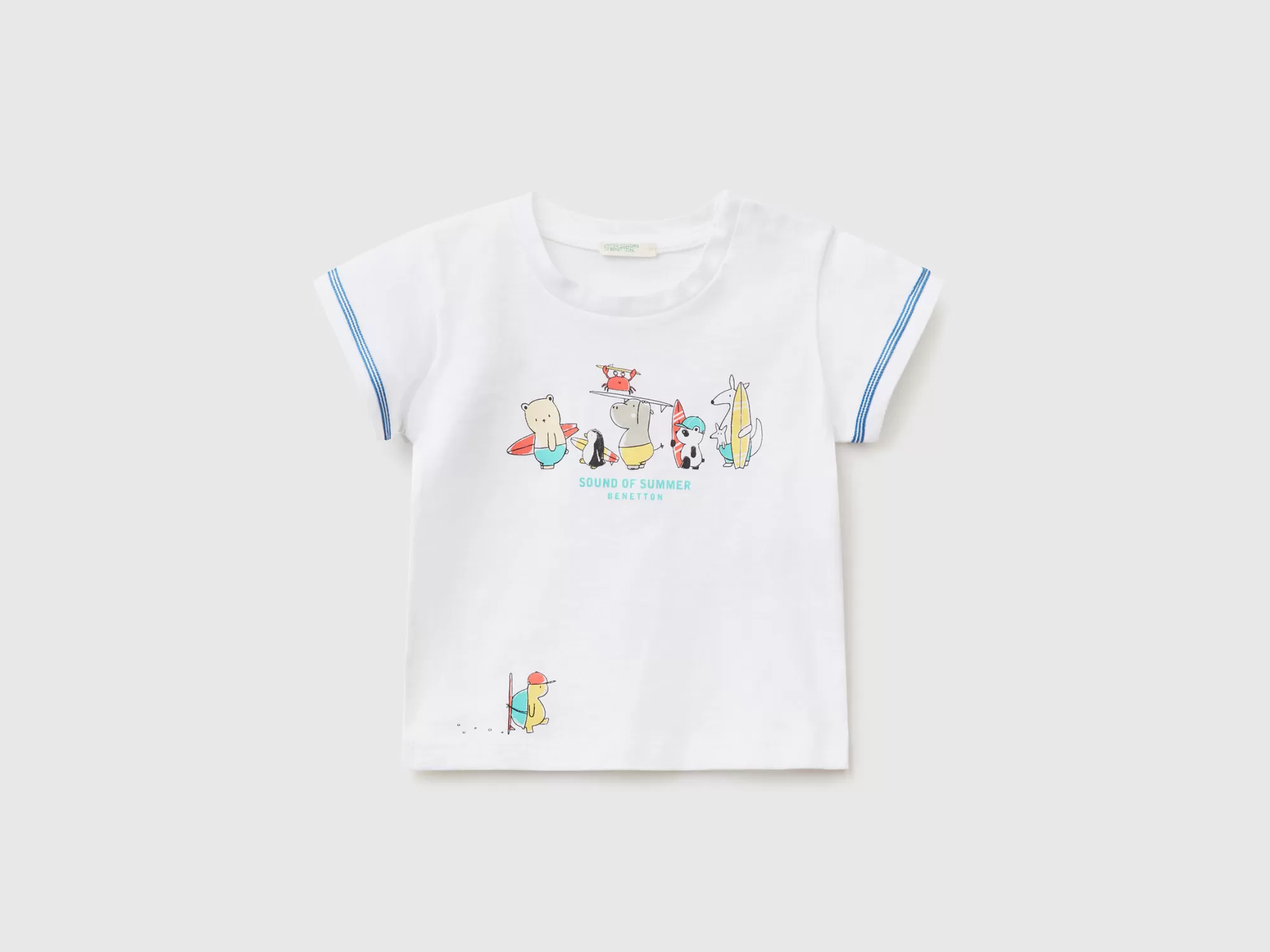 Benetton Camiseta De Algodón Organico Con Estampado-Niños Sudaderas Y Camisetas